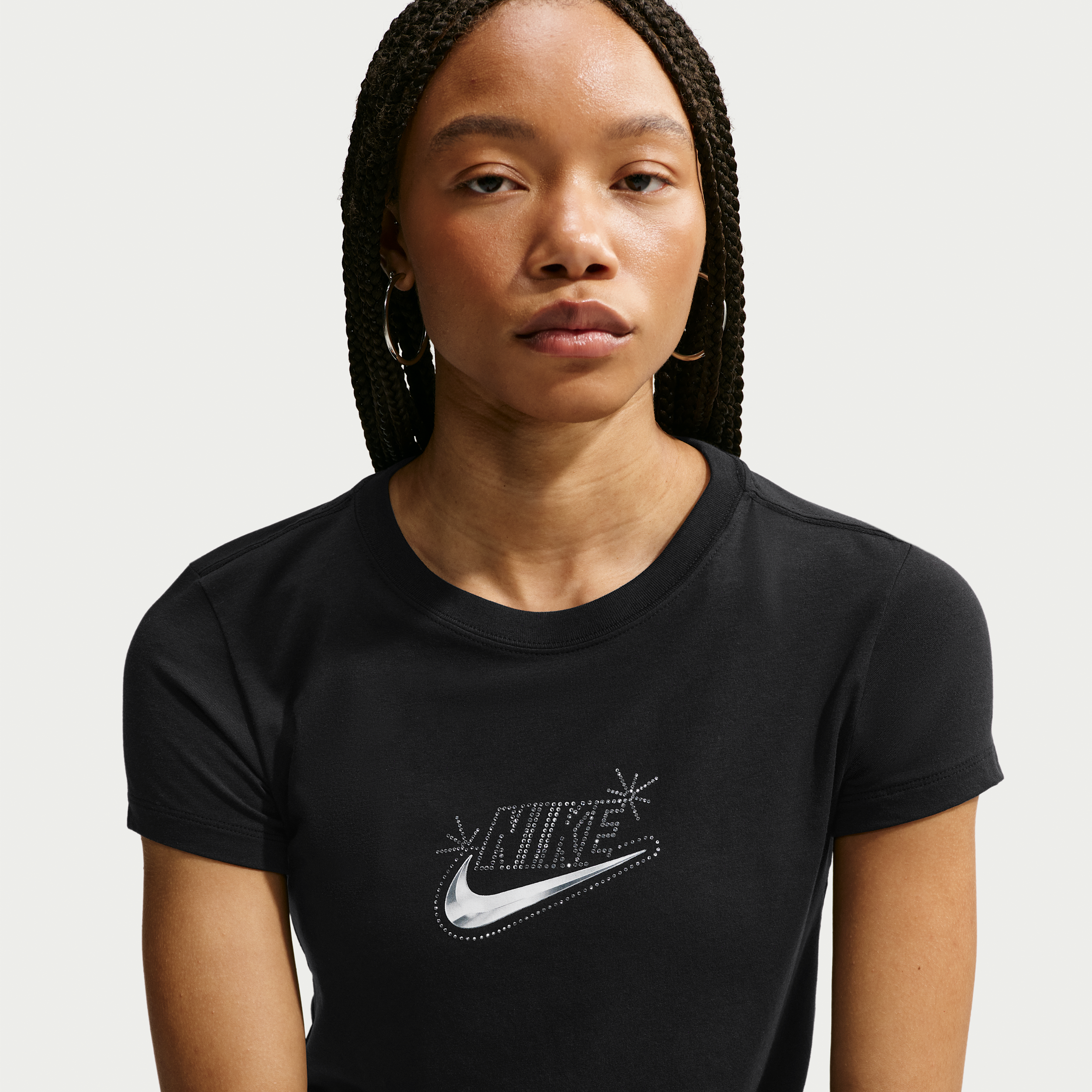 Women's Nike Sportswear Chill Knit Slim Cropped T-Shirt in Black | IM6456-010