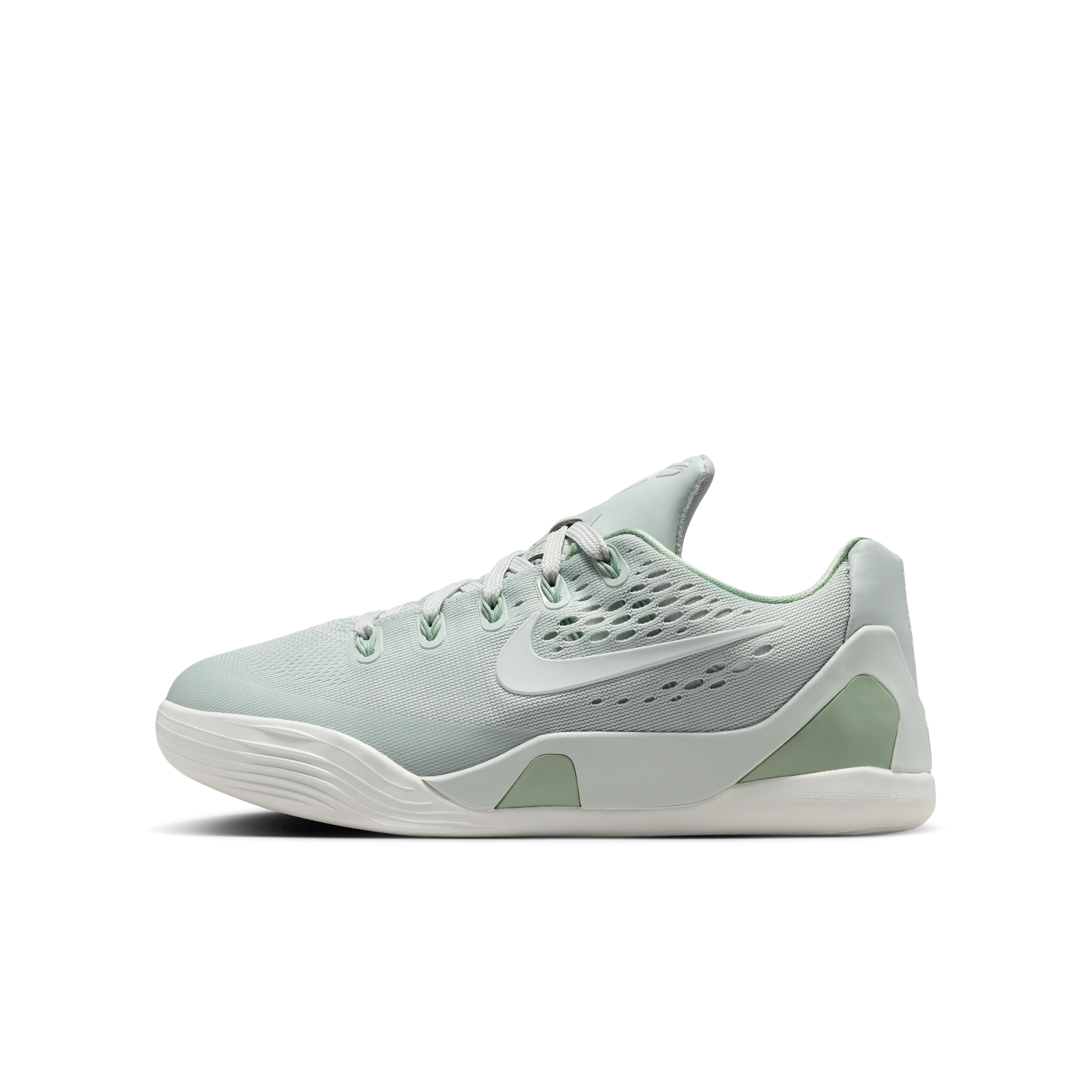 Nike Kids' Grade School Kobe 9 Low EM 'Silver' Basketball Shoes, Size 6.5, Light Silver/Steam-Summit White
