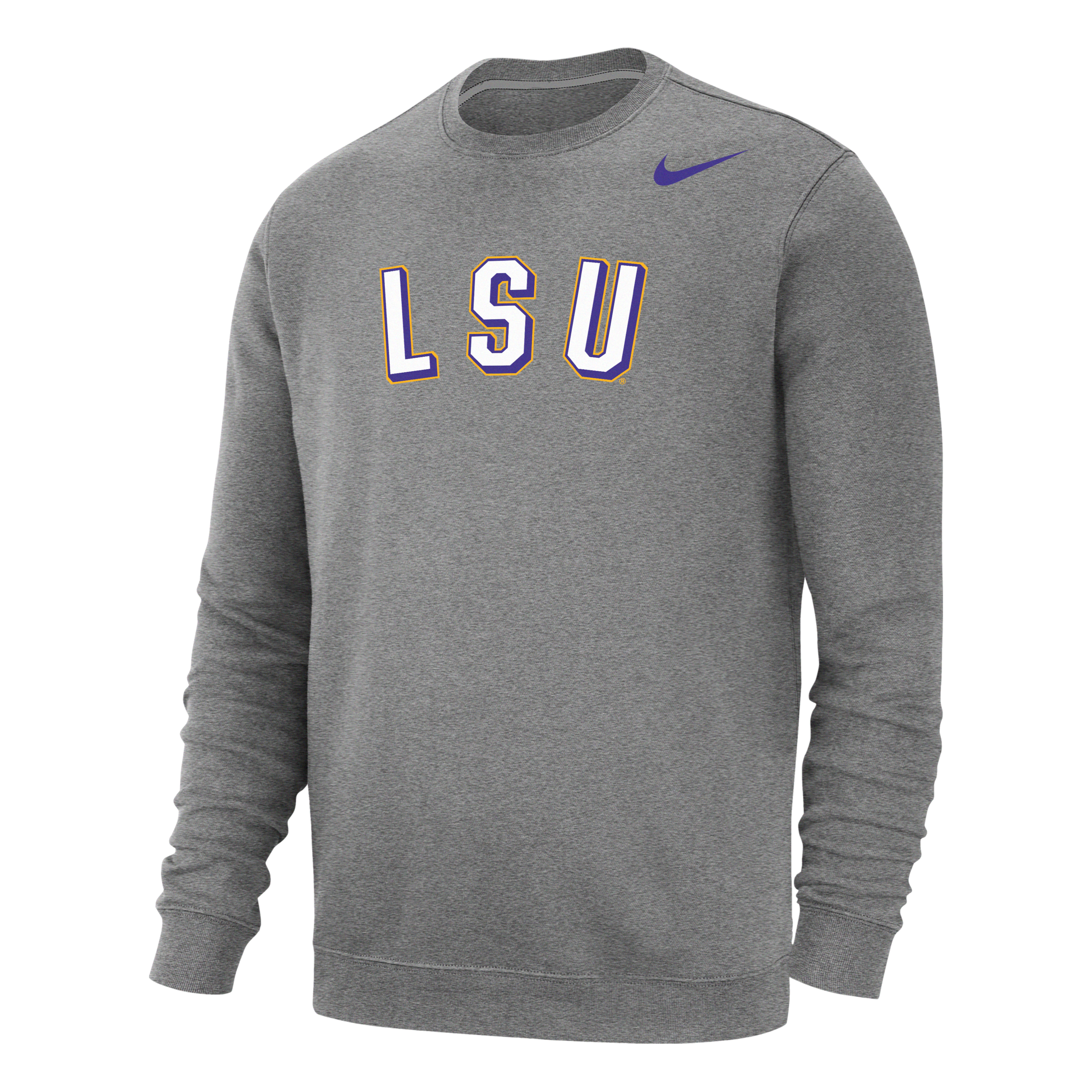 Nike Lsu Club Fleece  Men's College Sweatshirt In Grey