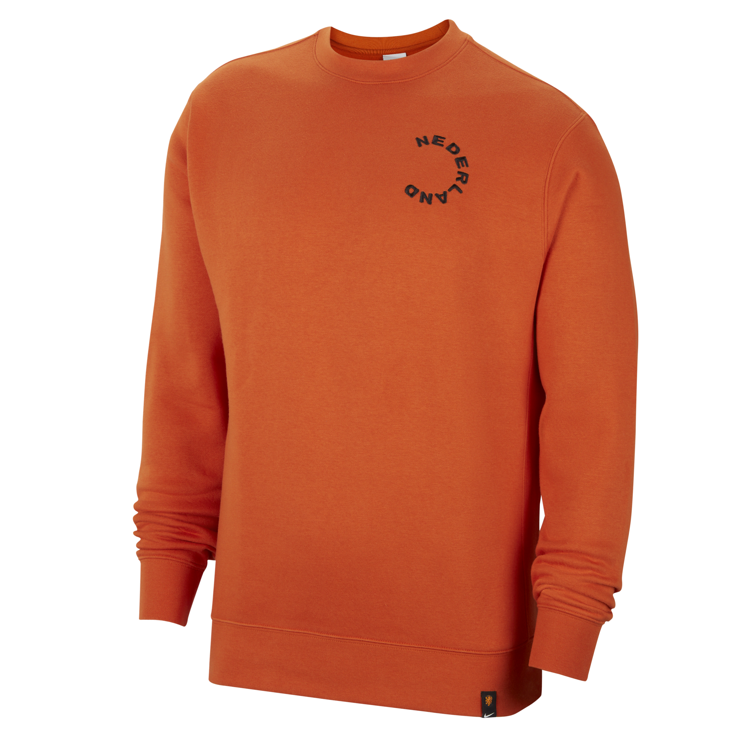 Nike Men's Netherlands Club Fleece Crew-neck Sweatshirt In Orange