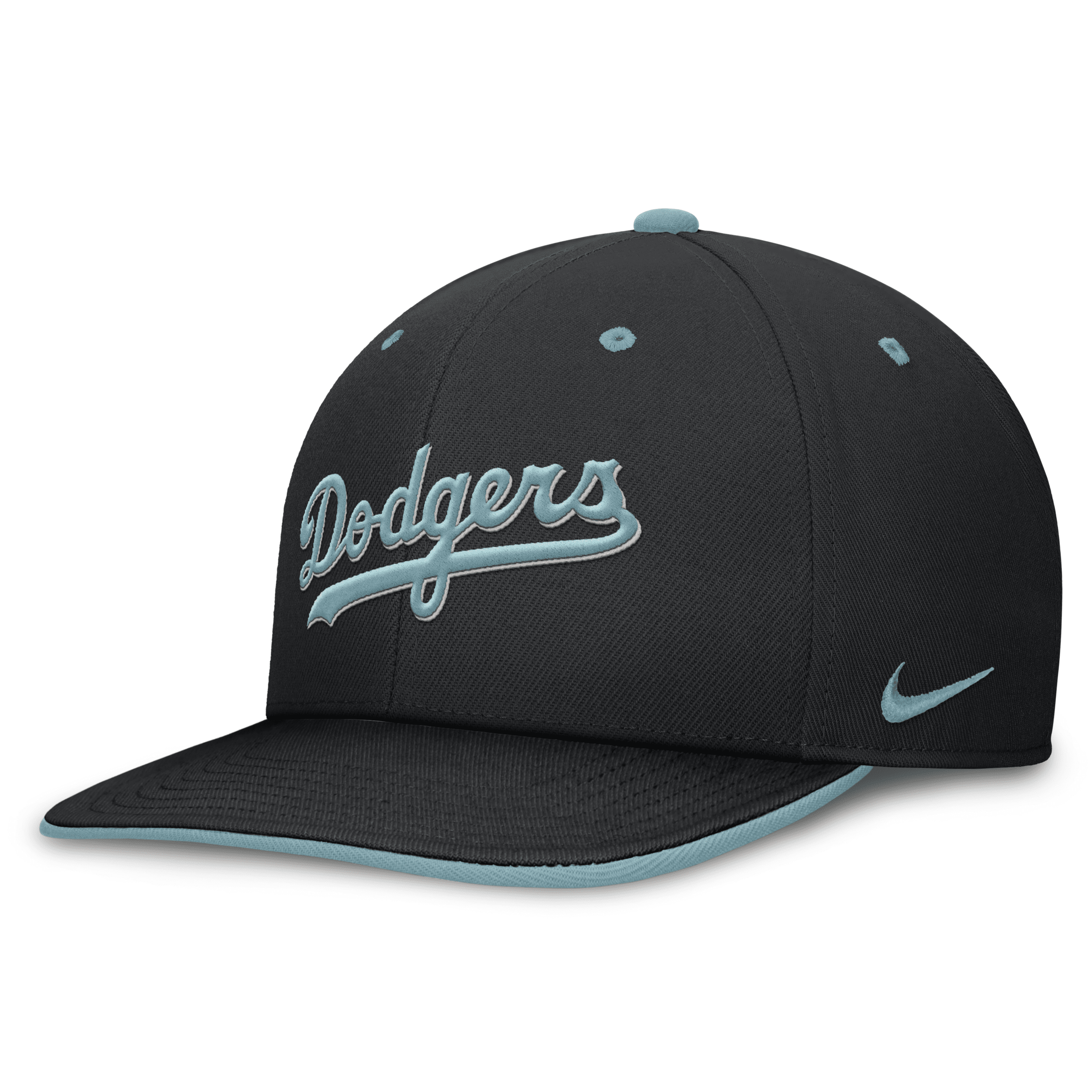 Nike Los Angeles Dodgers Pro Tech Script  Unisex Dri-fit Mlb Adjustable Hat In Black