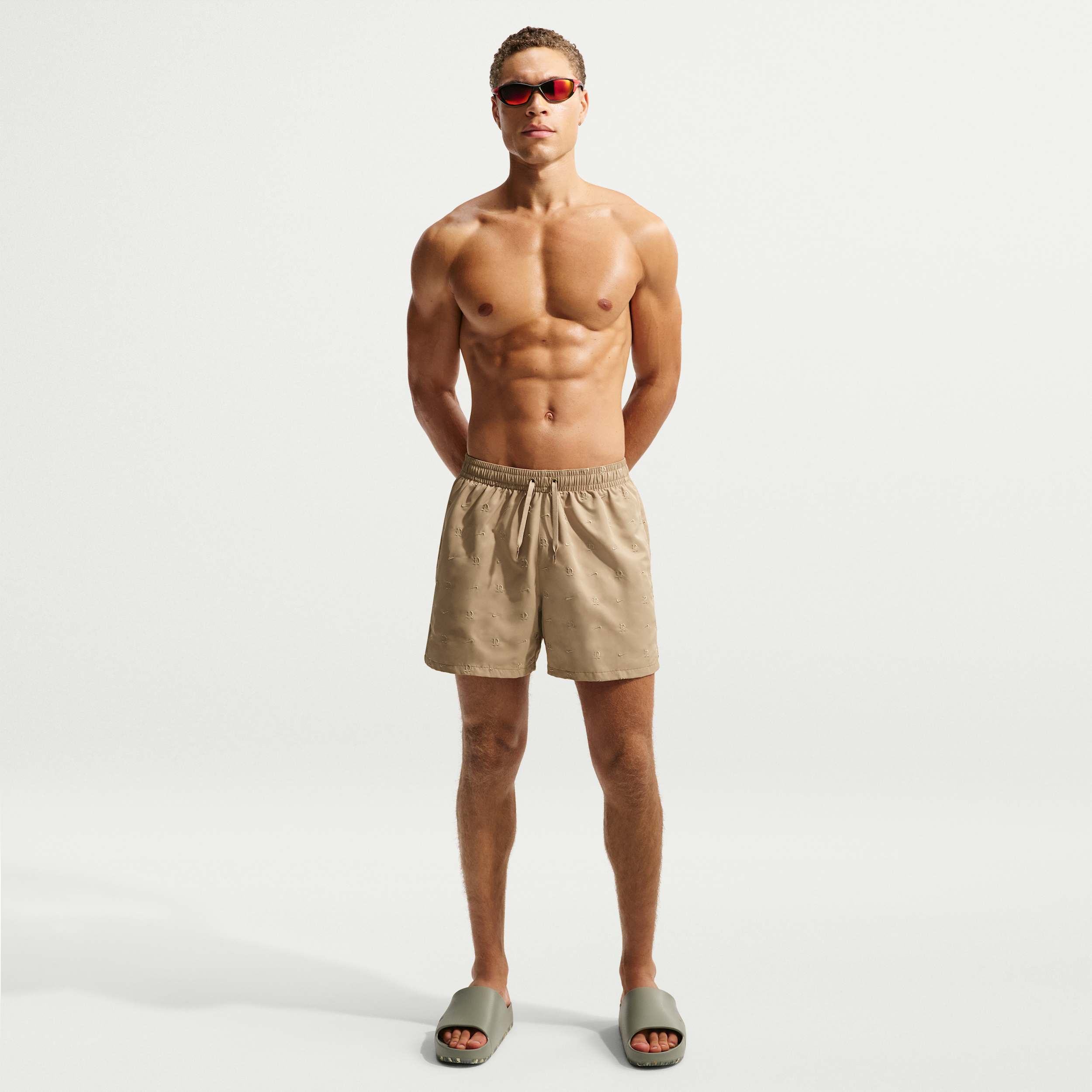 Nike Men's Swim Breaker 5" Full Lined Volley Short in Brown | NESSG505-241