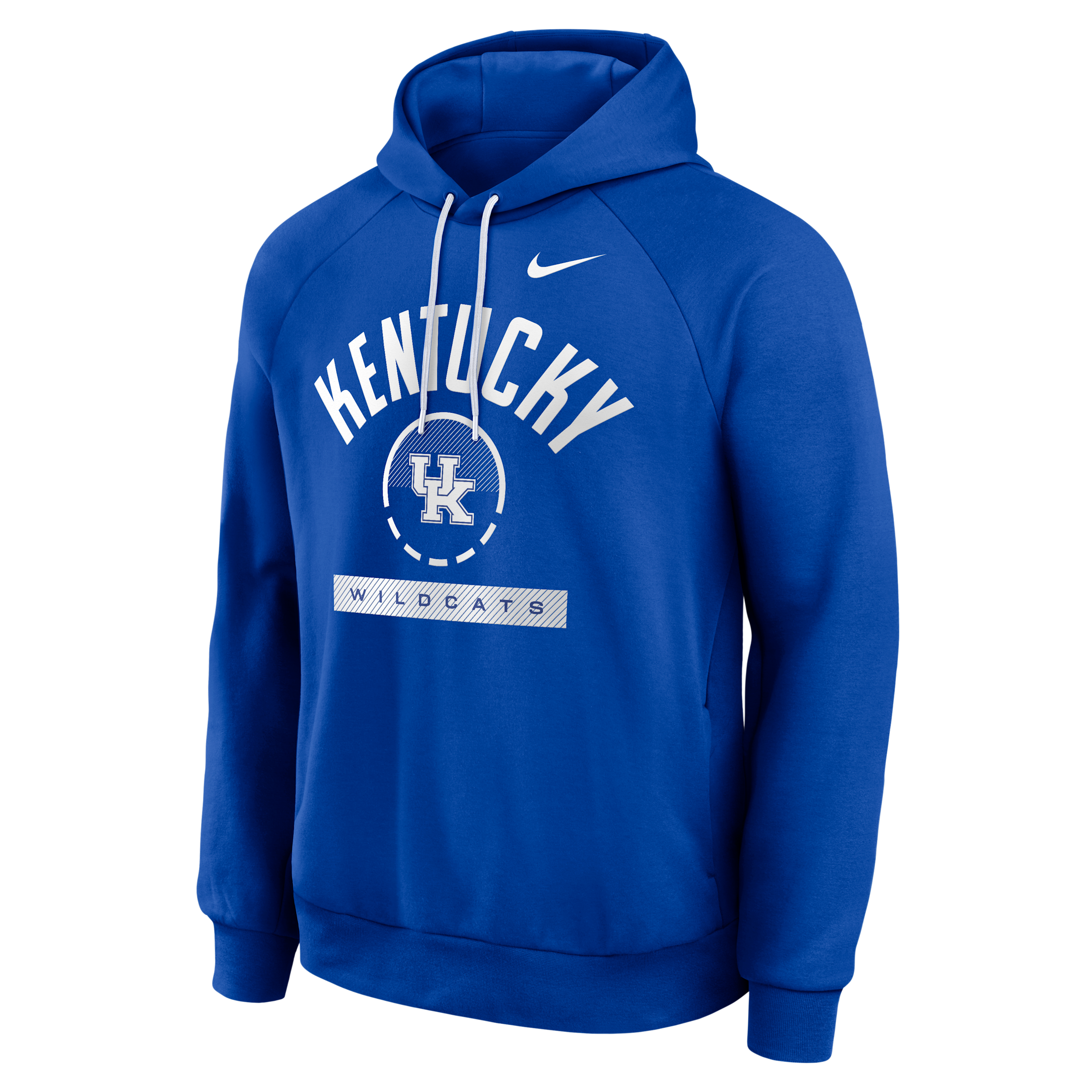 Nike Men's Royal Kentucky Wildcats Courtside Practice Dri-fit Raglan Fleece Hoodie - Royal
