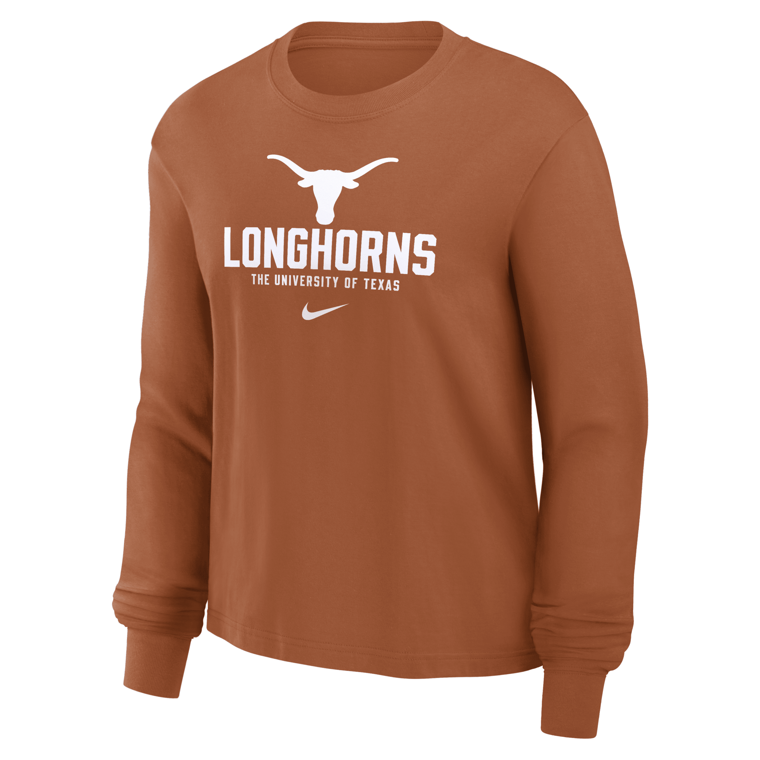 Nike Texas Longhorns Primetime University Boxy Women's College Long-sleeve T-shirt In Orange