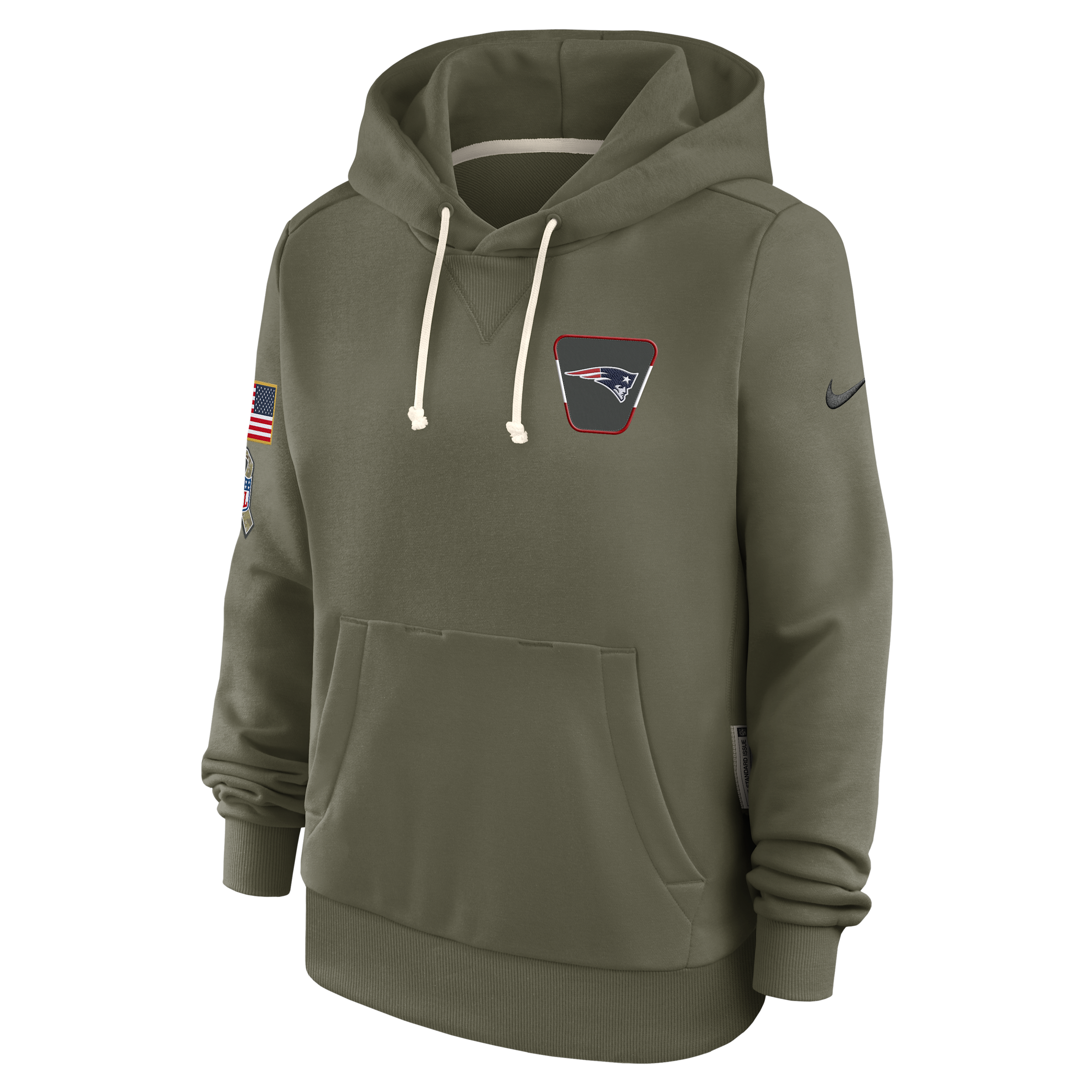Nike New England Patriots Salute To Service Sideline Women's Dri-fit Nfl Pullover Hoodie In Green