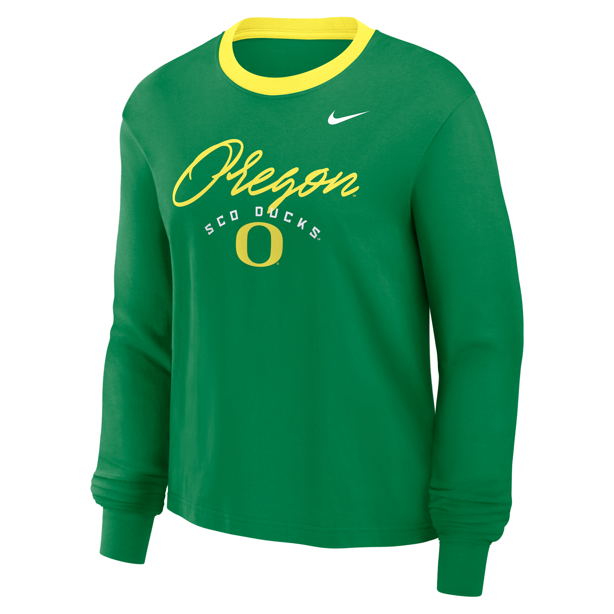 Oregon Legacy Nike Women's College Long-Sleeve T-Shirt in Green | 03N2394TUON-MGK