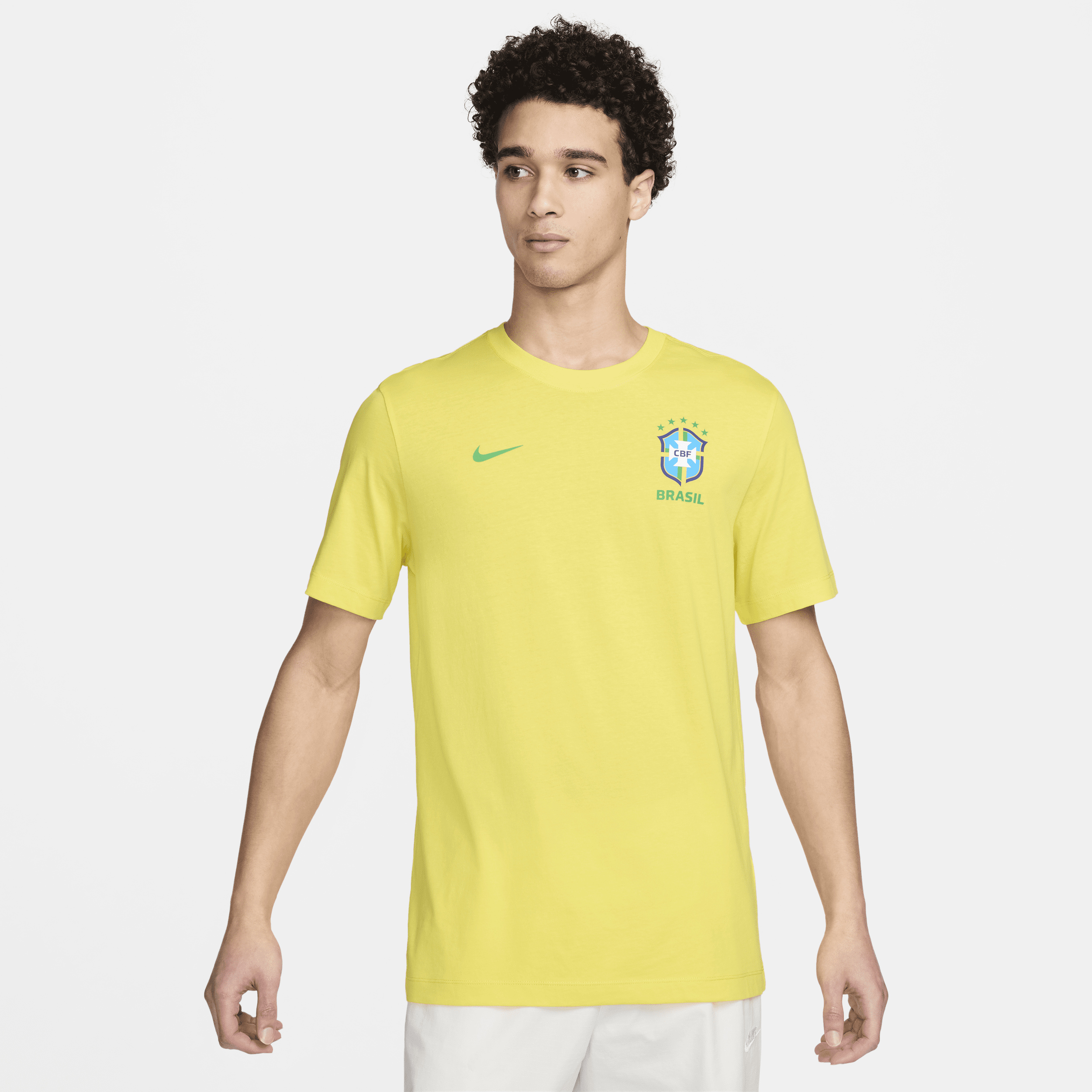 Shop Nike Brazil Essential  Men's Soccer T-shirt In Yellow