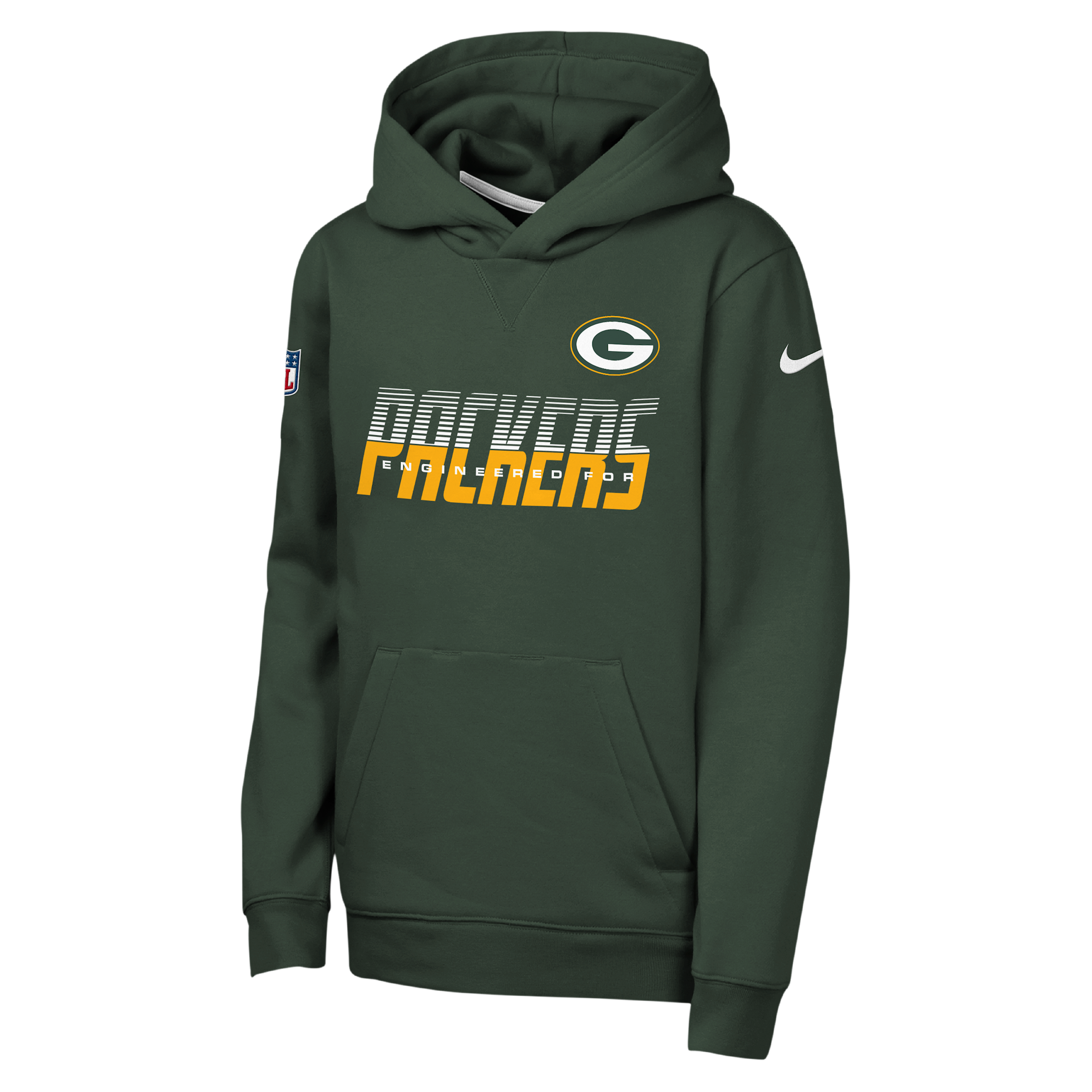 Green Bay Packers Sideline Big Kids' Nike Dri-FIT NFL Pullover Hoodie in Green | Z1B7NFQWPCK-NCO