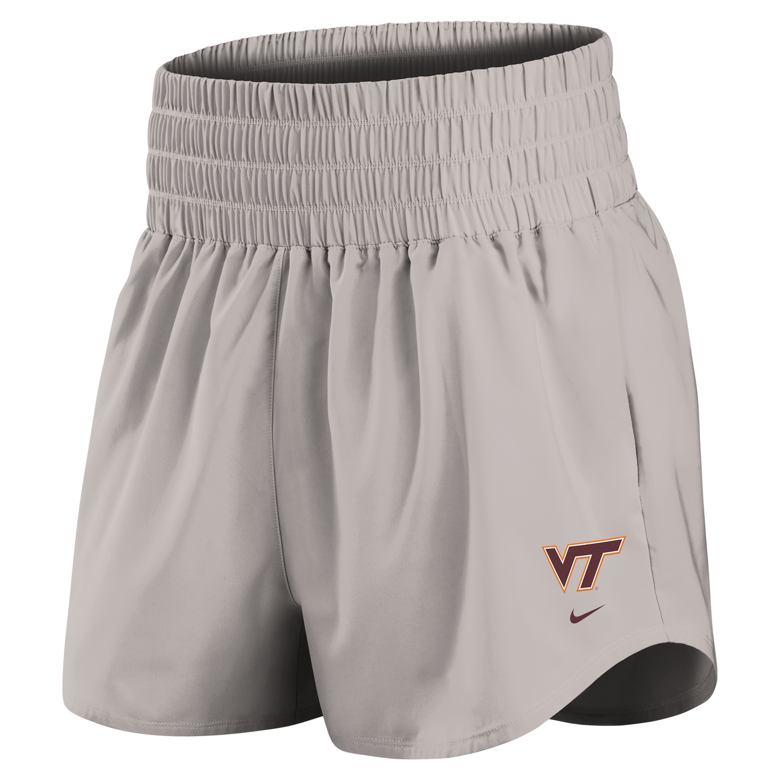 Virginia Tech Primary Logo One Nike Women's Dri-FIT College Shorts in Grey | IM0133-014