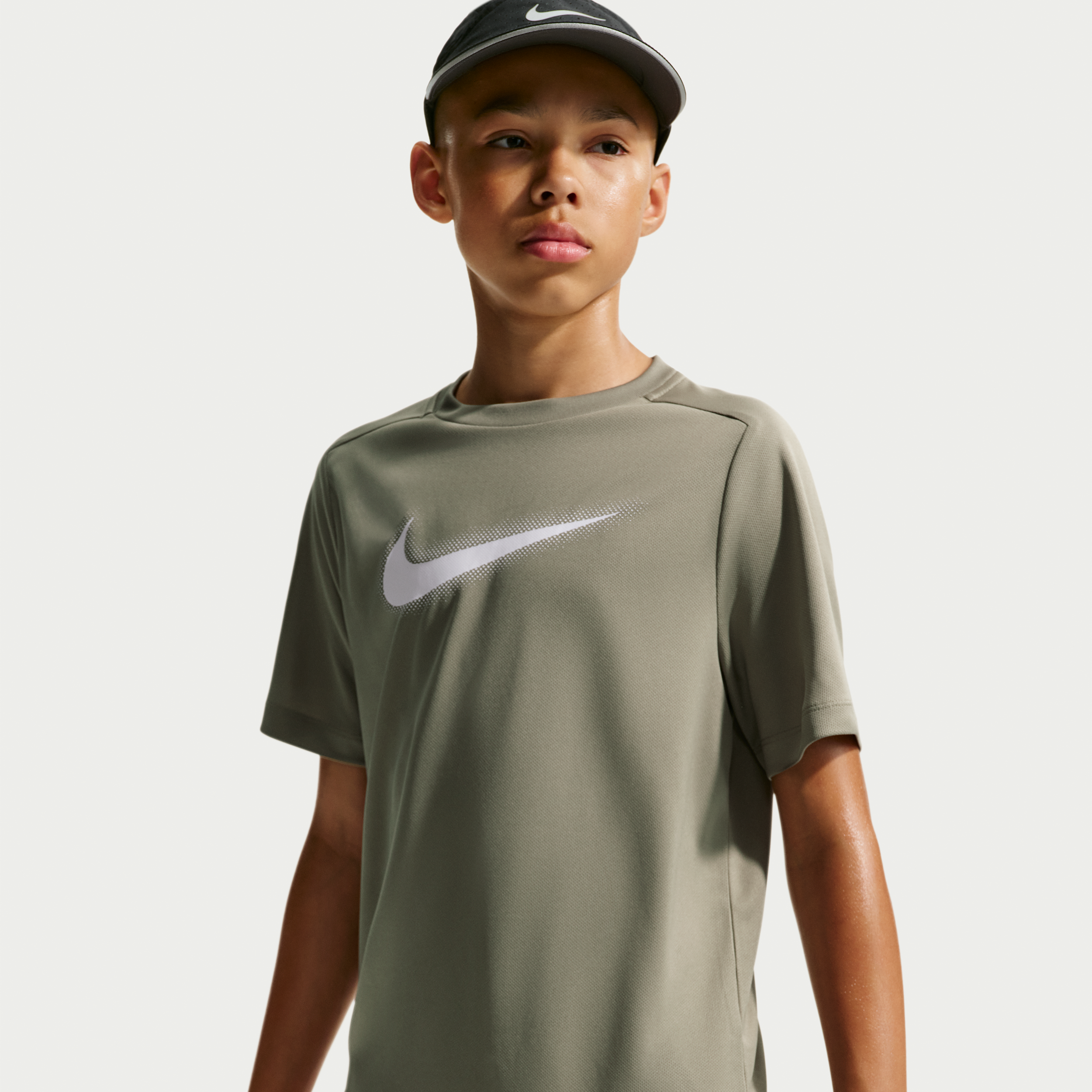 Nike Multi Big Kids' (Boys') Dri-FIT Graphic Training Top in Green | DX5386-320