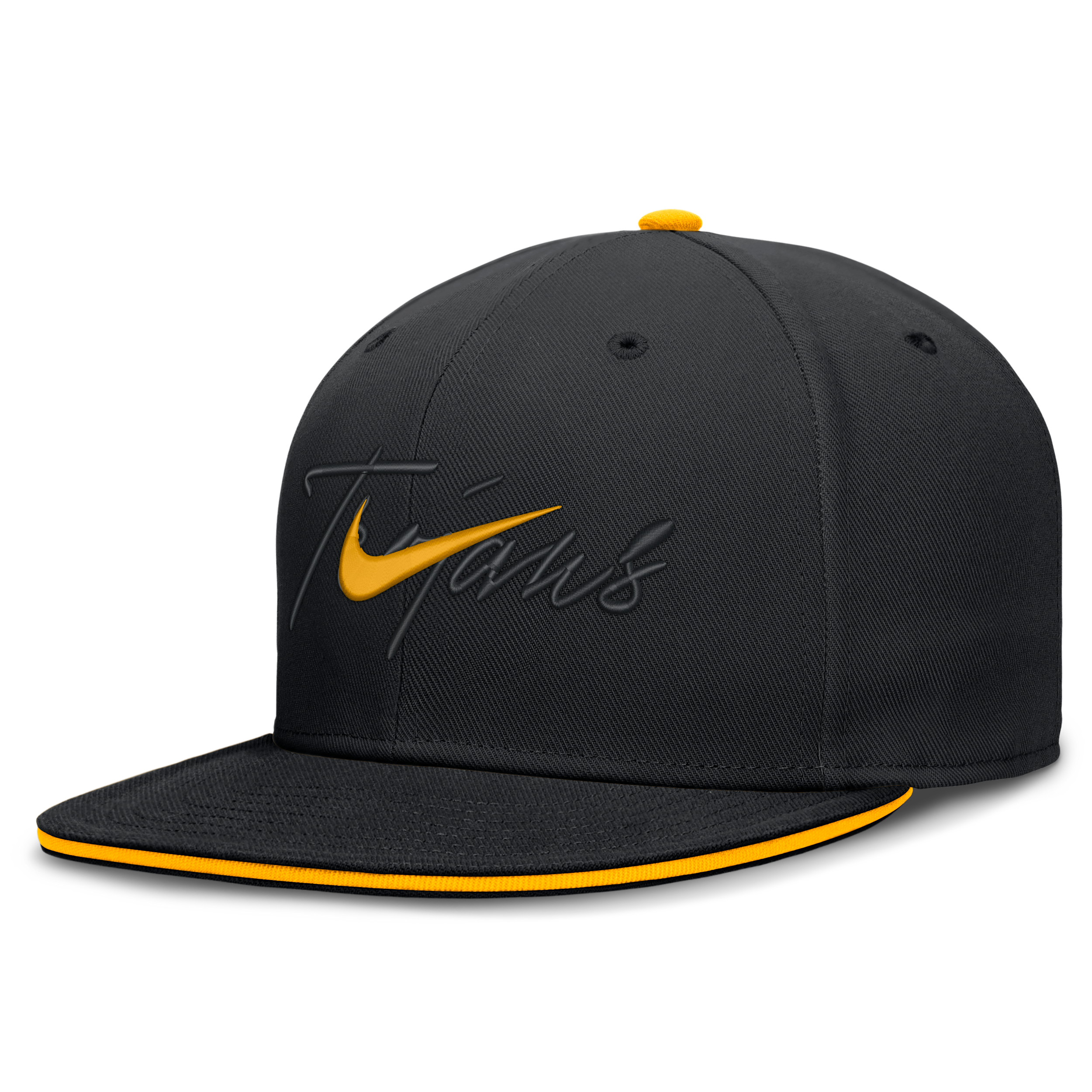 Nike Men's Black Usc Trojans Dri-fit Primetime Script Fitted Hat - Black