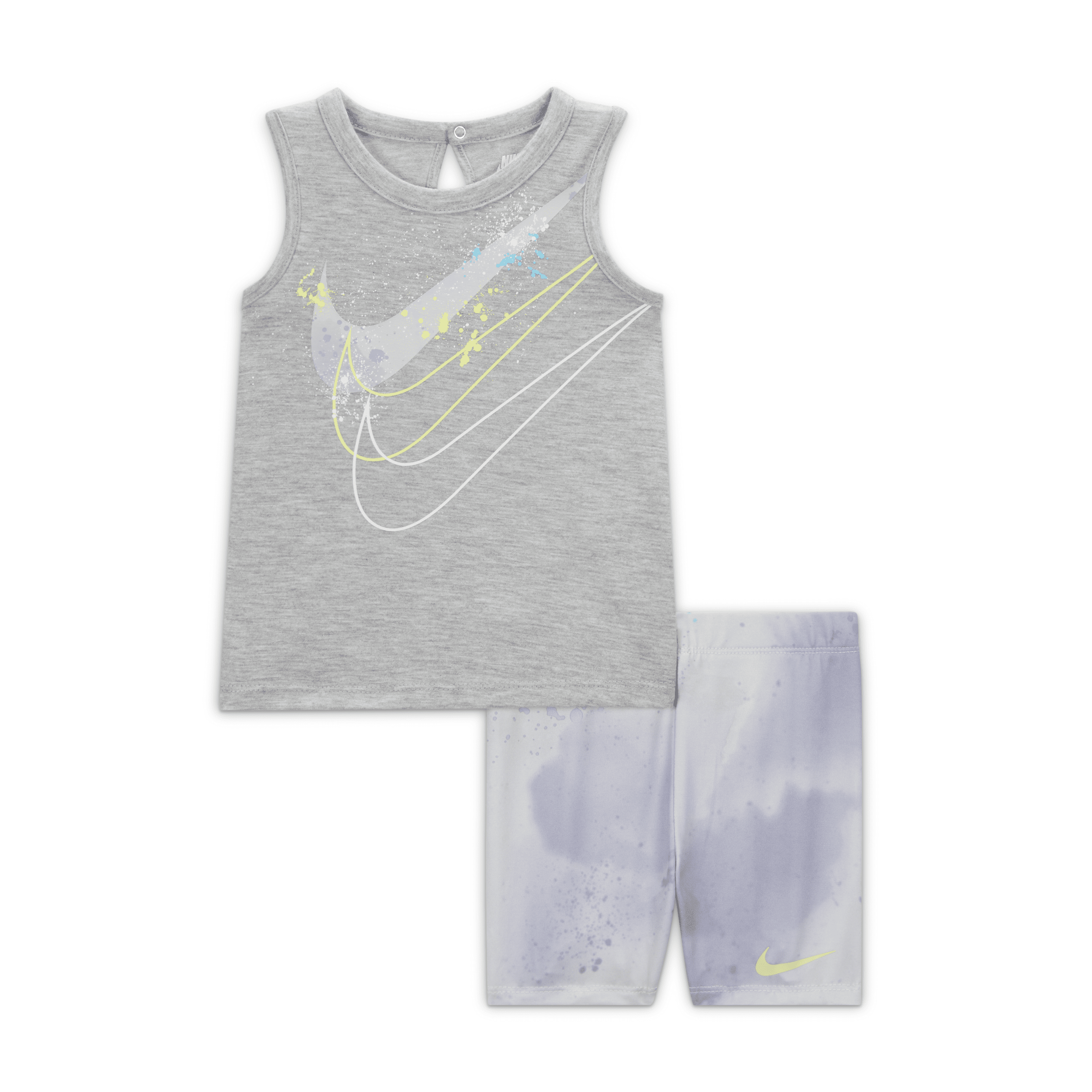 Nike "just Diy It" Bike Shorts Set Baby 2-piece Set In Grey