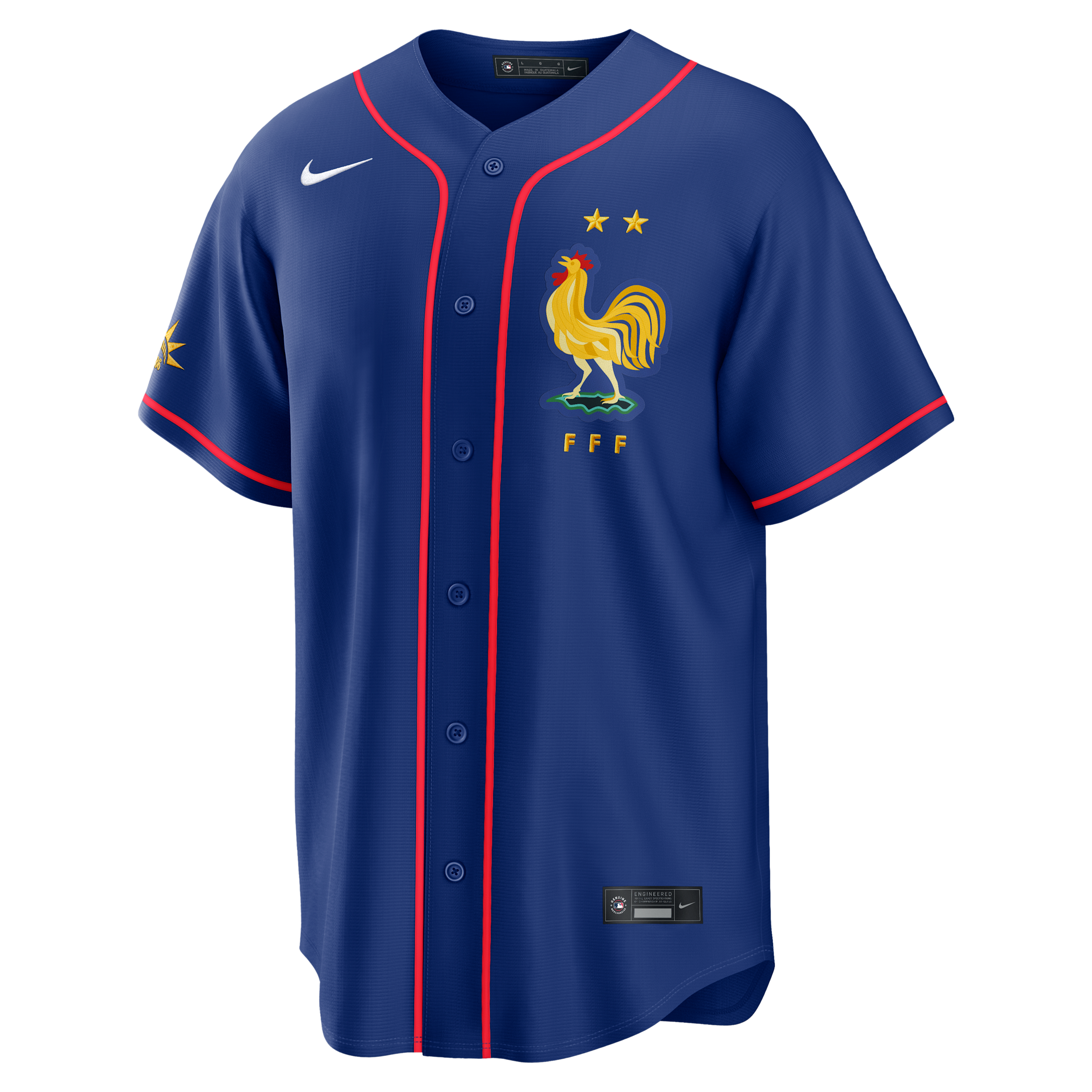 France National Team Nike Men's Soccer x MLB Stadium Jersey in Blue | RE260LTTFAF-5HR