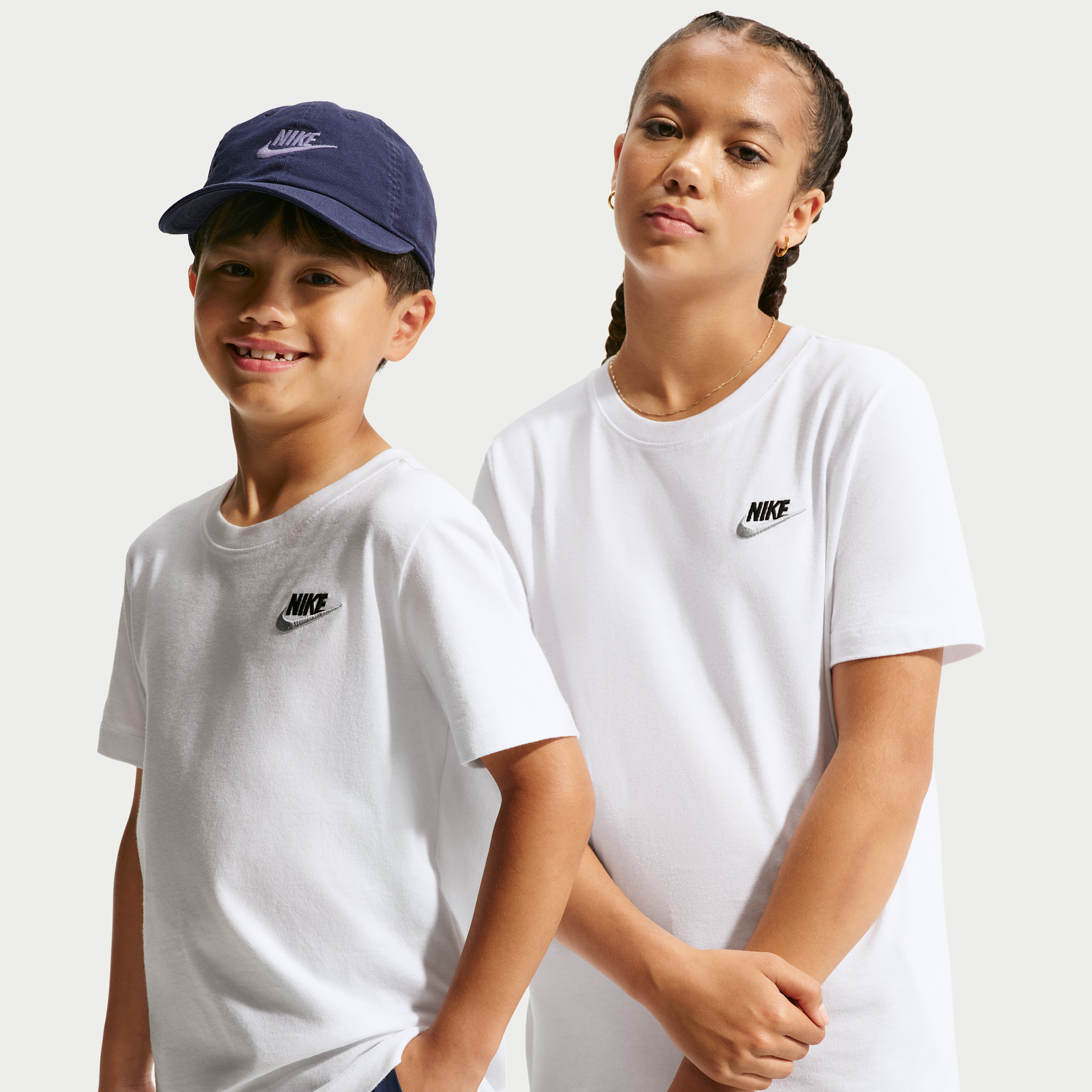 Nike Sportswear Big Kids' T-Shirt in White | FZ5177-101