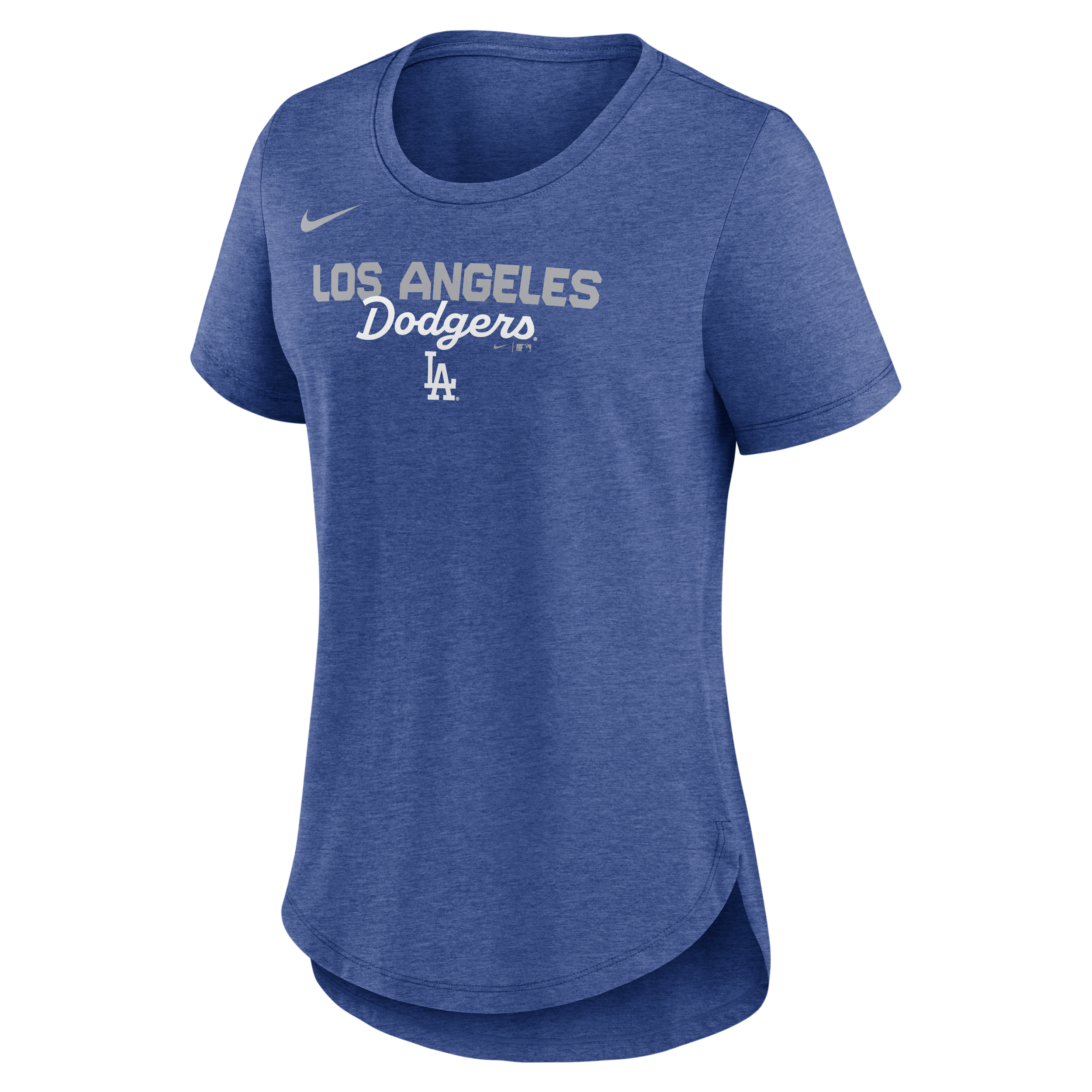 Nike Women's Heather Royal Los Angeles Dodgers Arched Tri-Blend T-Shirt - Heather Royal