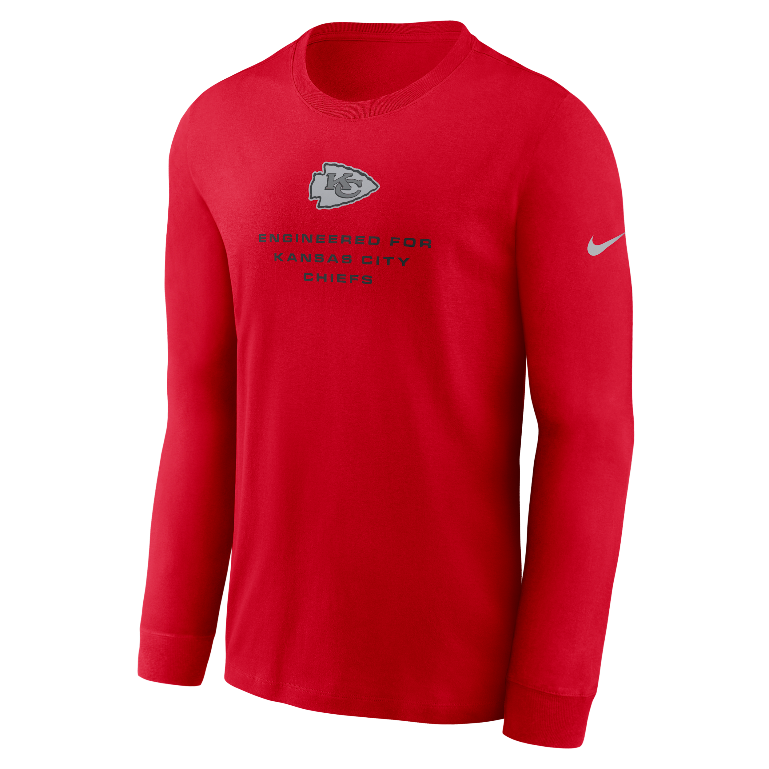 Kansas City Chiefs Team Issue Nike Men's Dri-FIT NFL Long-Sleeve T-Shirt in Red | 02EW65N7G-ZSZ