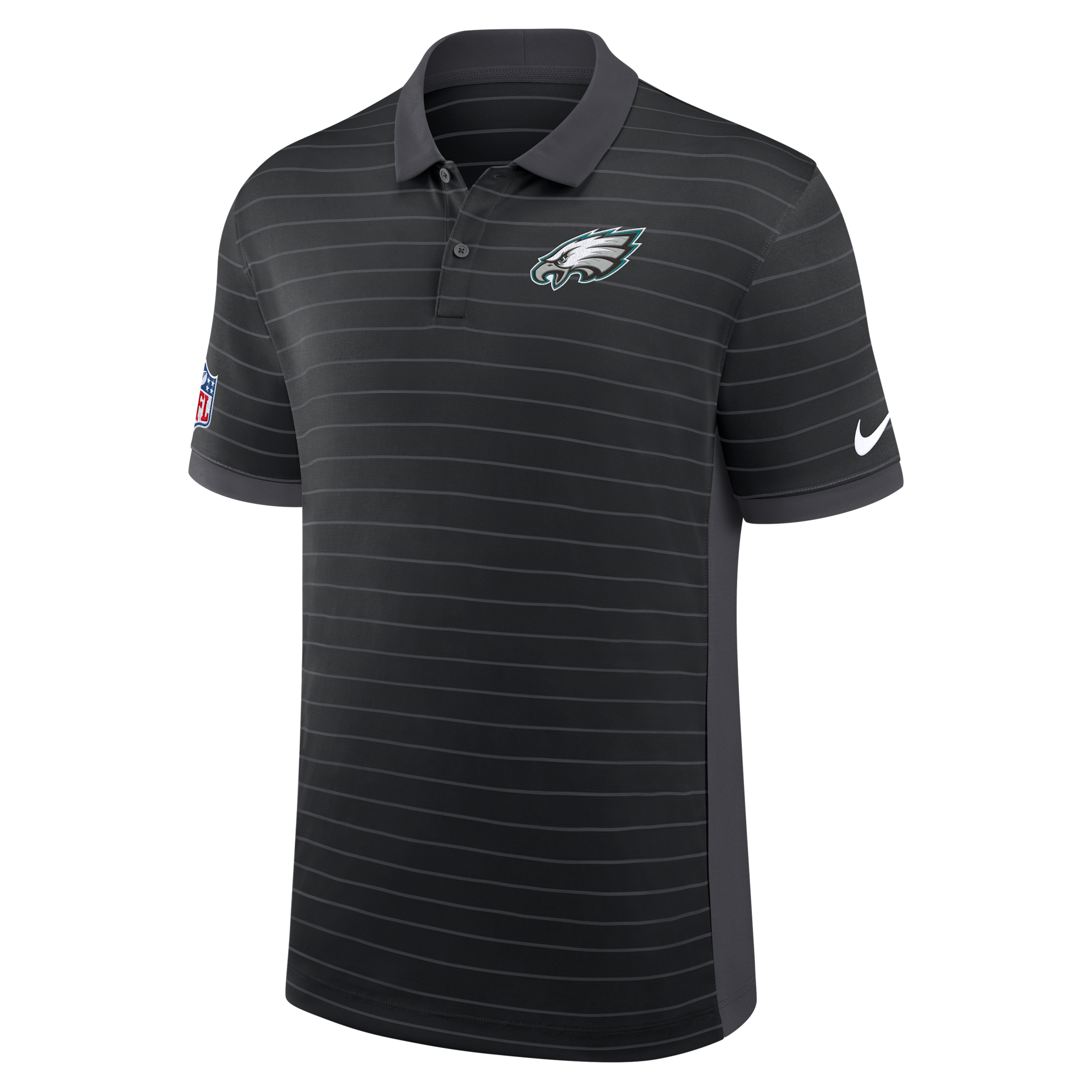 Philadelphia Eagles Sideline Victory Stripe Nike Men's Dri-FIT NFL Polo in Black | 03BG166N86-RPE