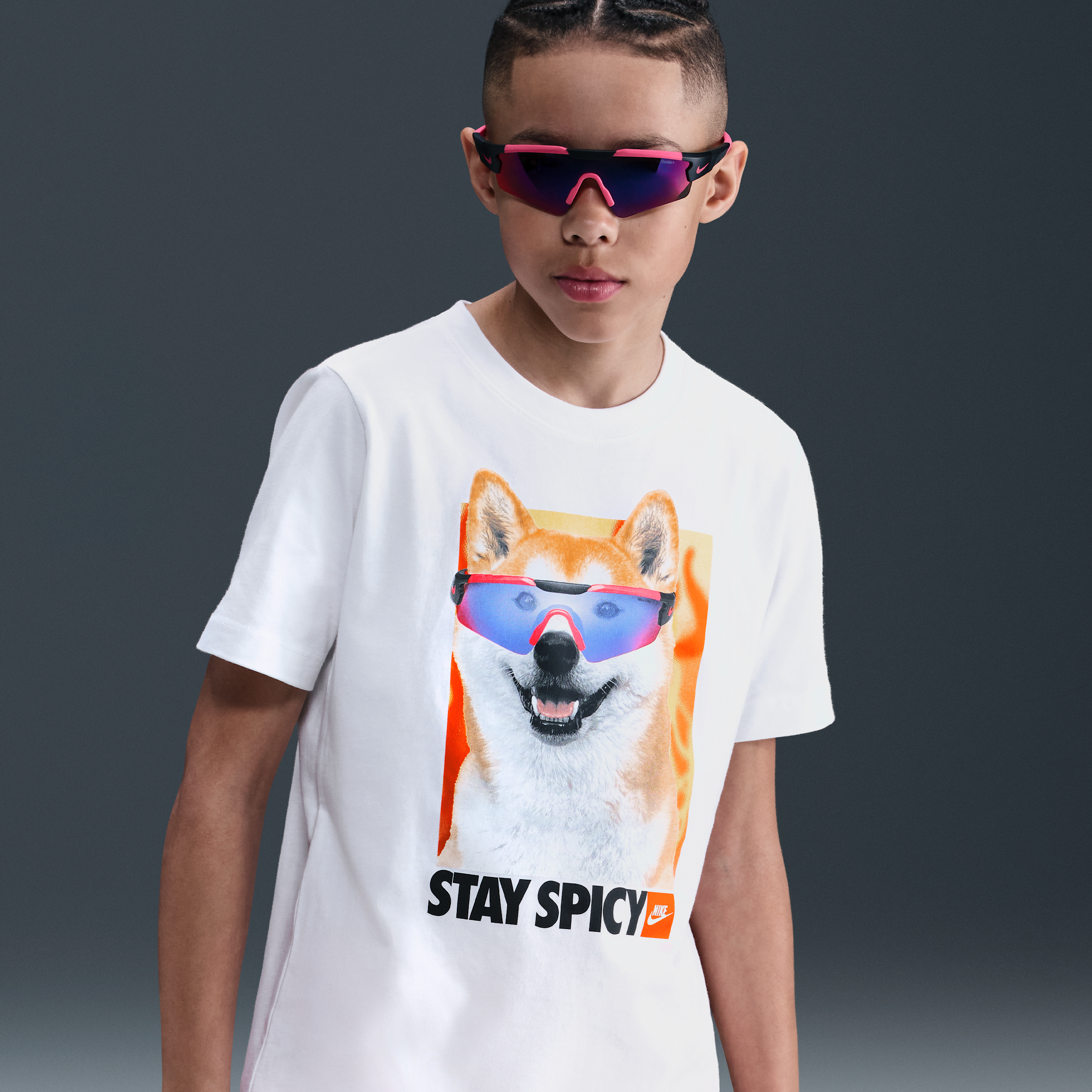 Nike Sportswear Big Kids' T-Shirt in White | HV5206-100