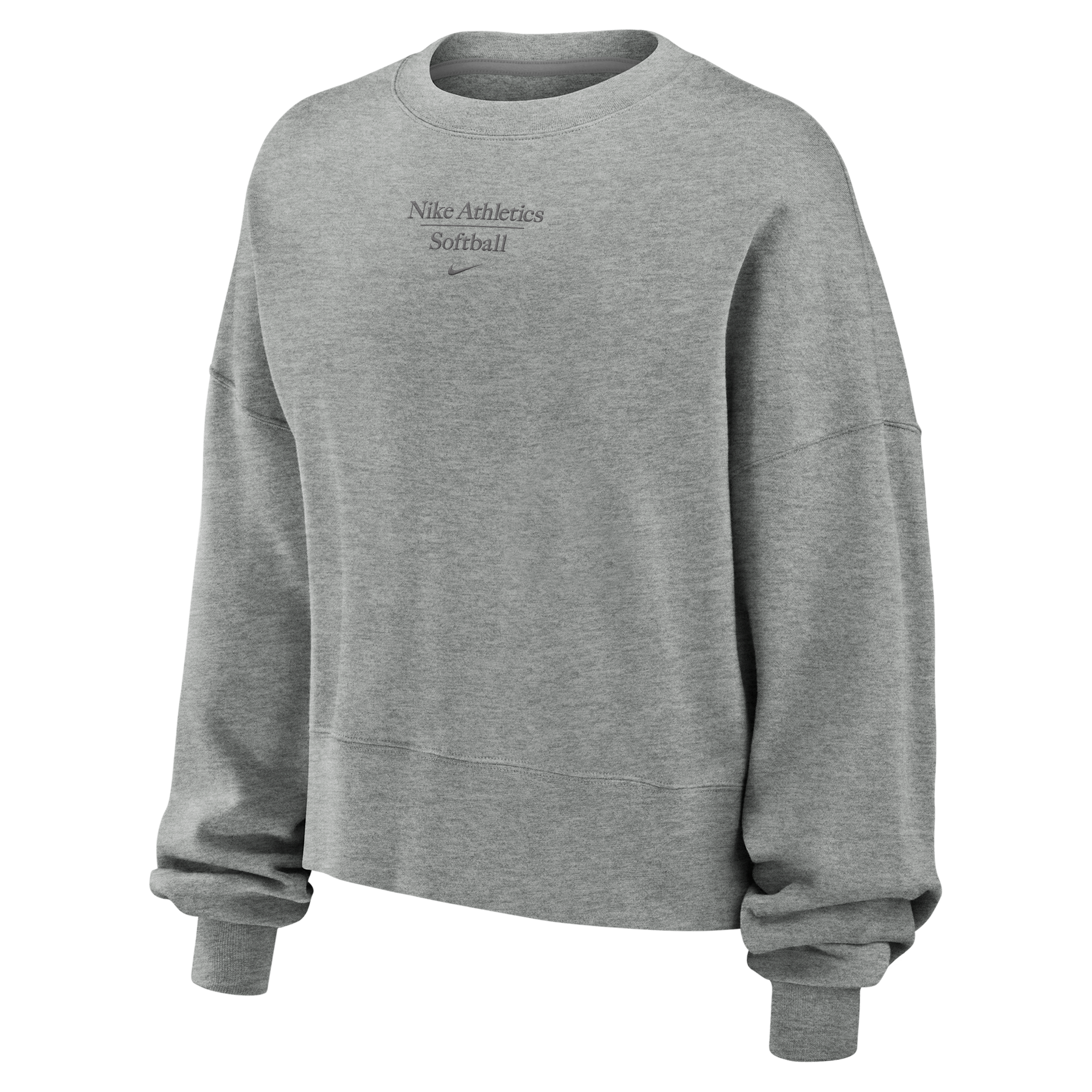 Nike Women's Phoenix Fleece Gymnastics Crew-neck Sweatshirt In Gray