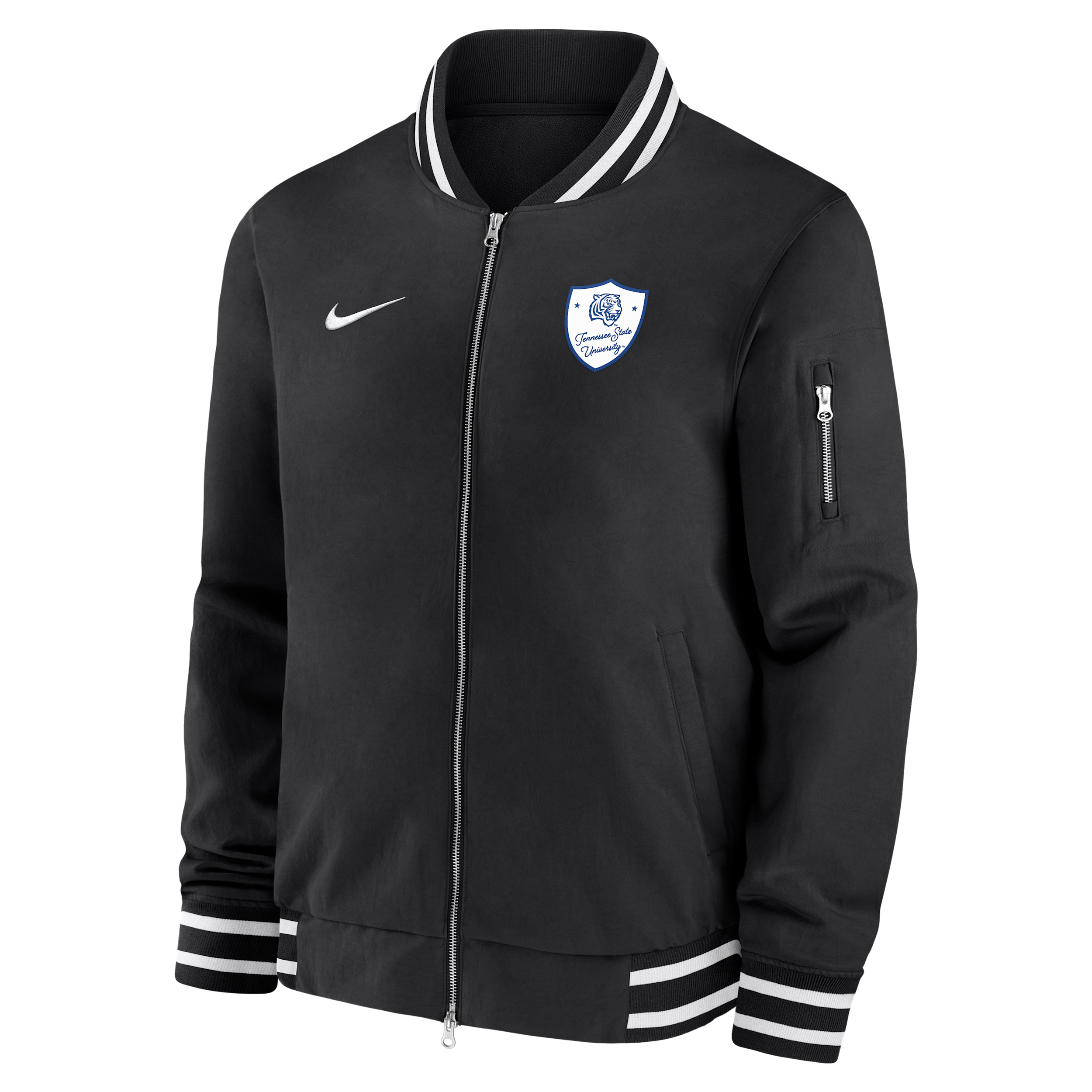 Nike Men's College (Tennessee State University) Bomber Jacket in Black | M62424TESU26-BLK