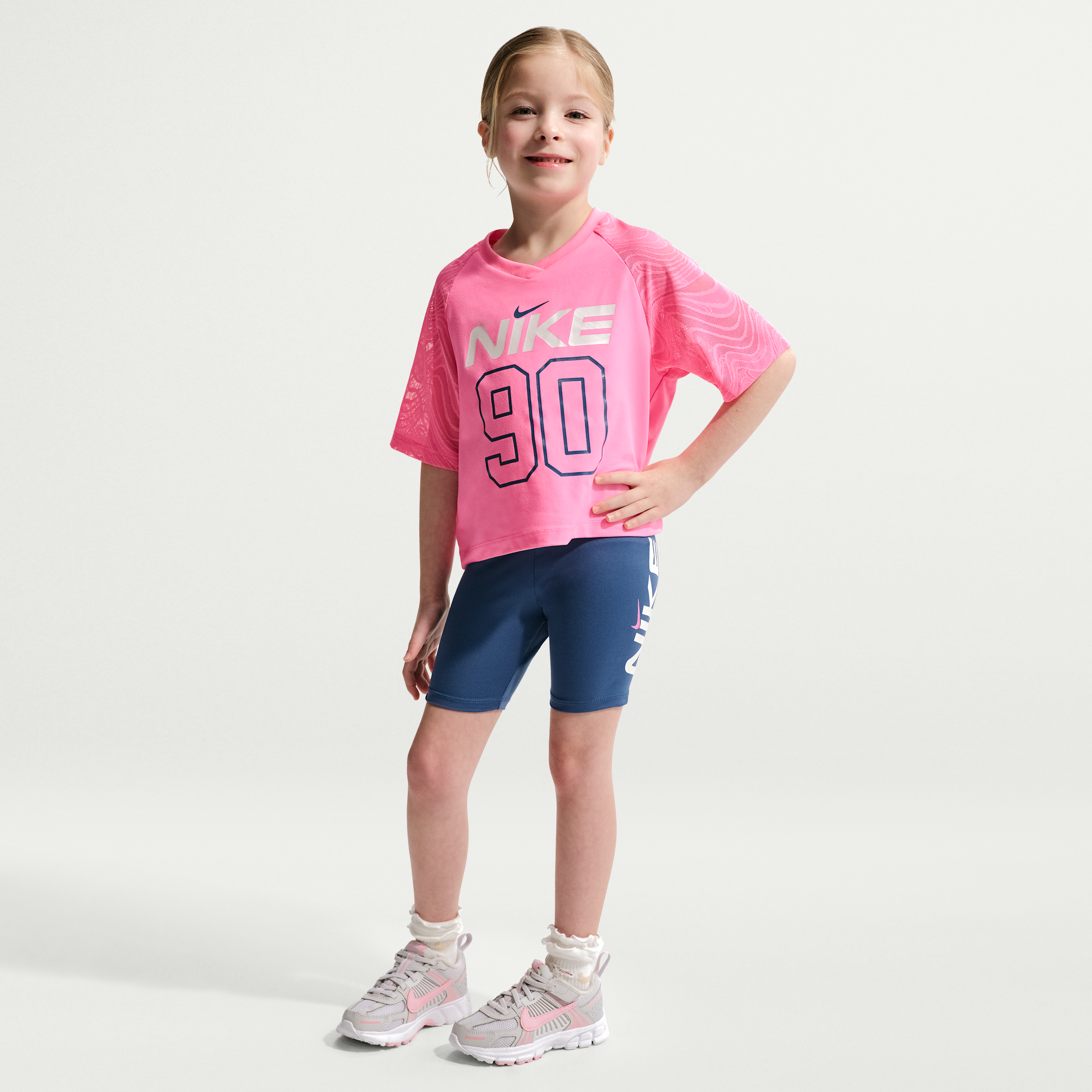 Nike Little Kids' Dri-FIT Easy Breezy 2-Piece Bike Shorts Set in Blue | 36N920-C54