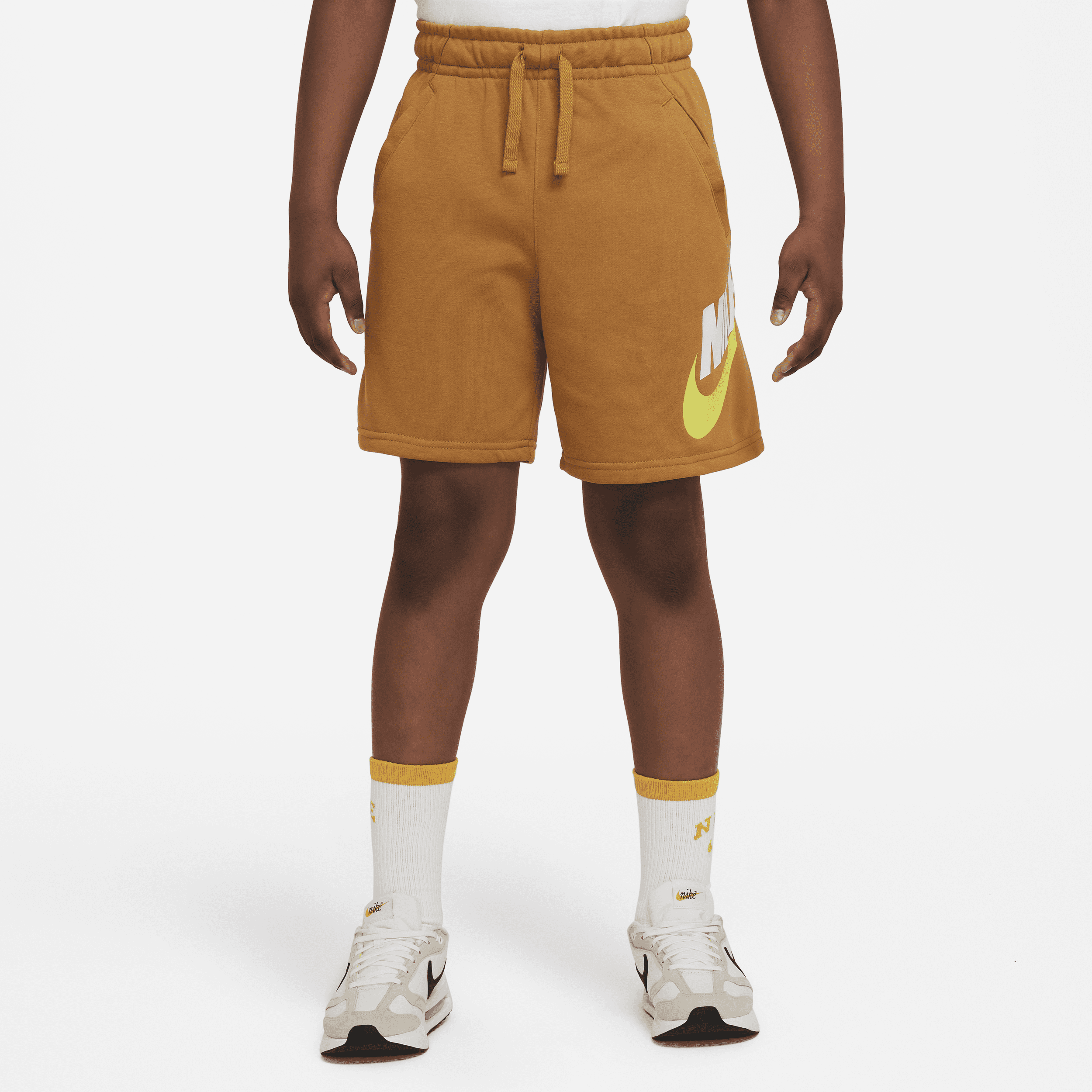 Nike Sportswear Club Big Kids' (boys') Shorts (extended Size) In Brown