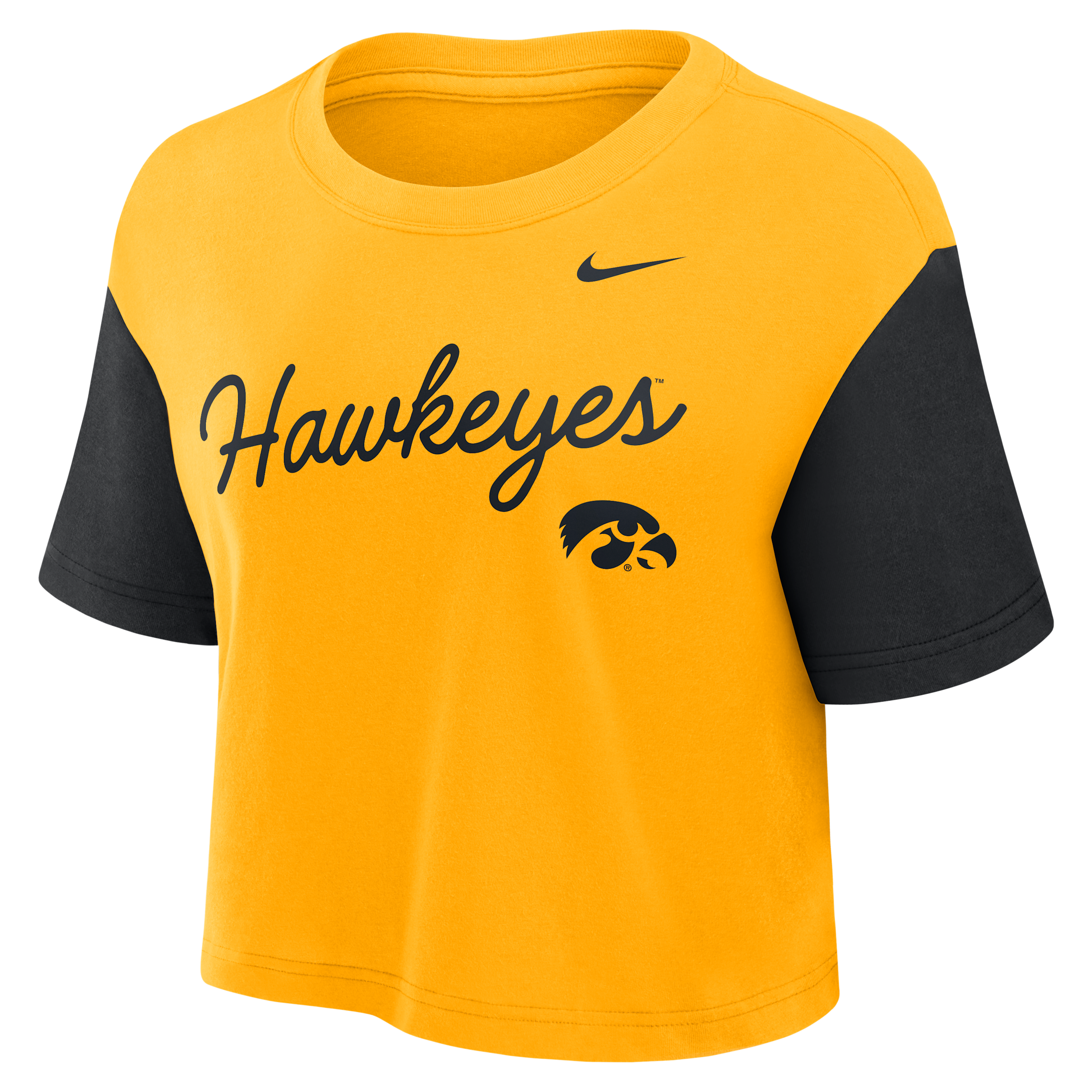 Nike Iowa Script  Women's Dri-fit College Cropped T-shirt In Orange
