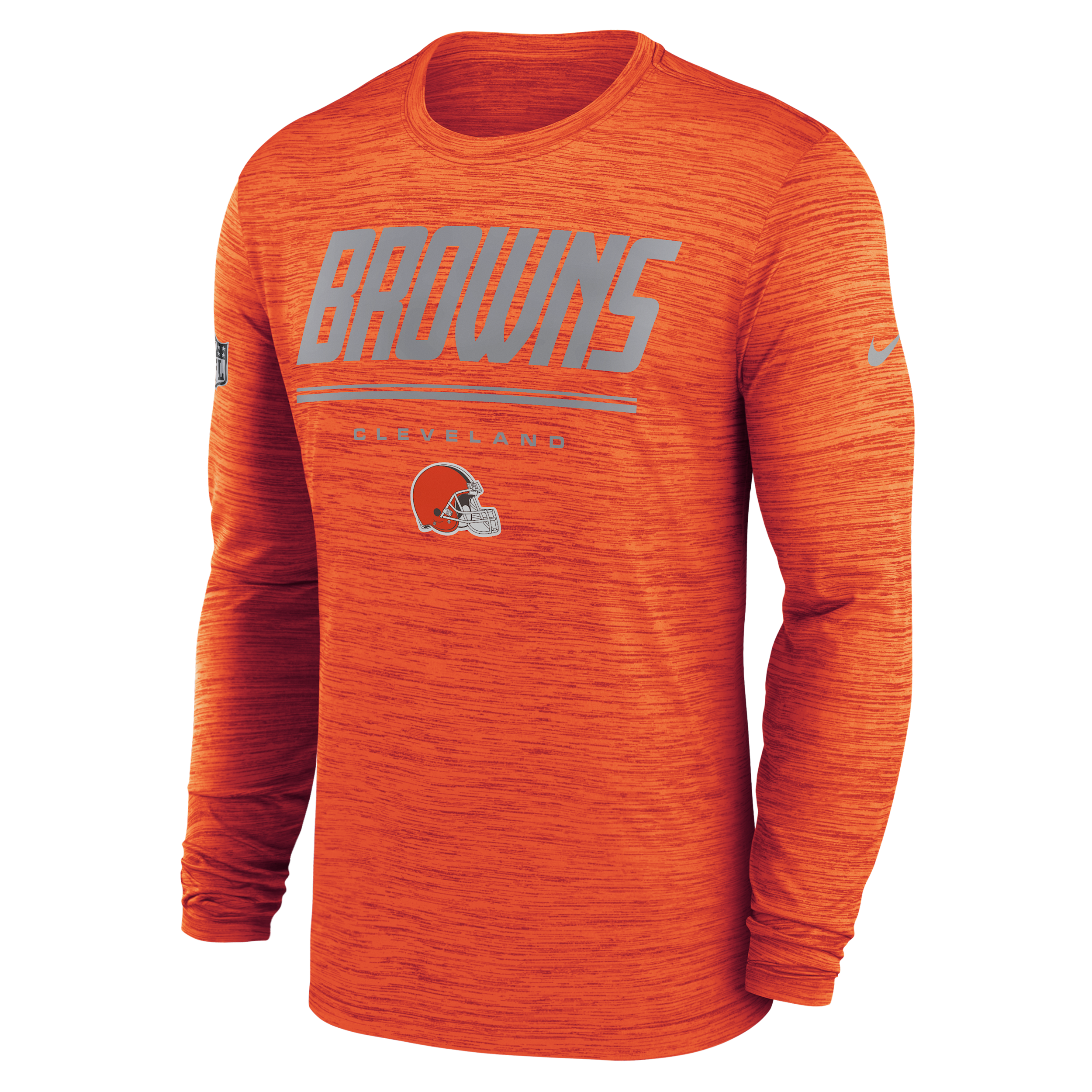 Cleveland Browns Sideline Team Issue Velocity Nike Men's Dri-FIT NFL Long-Sleeve T-Shirt in Orange | 02EQ89L9I-CH4