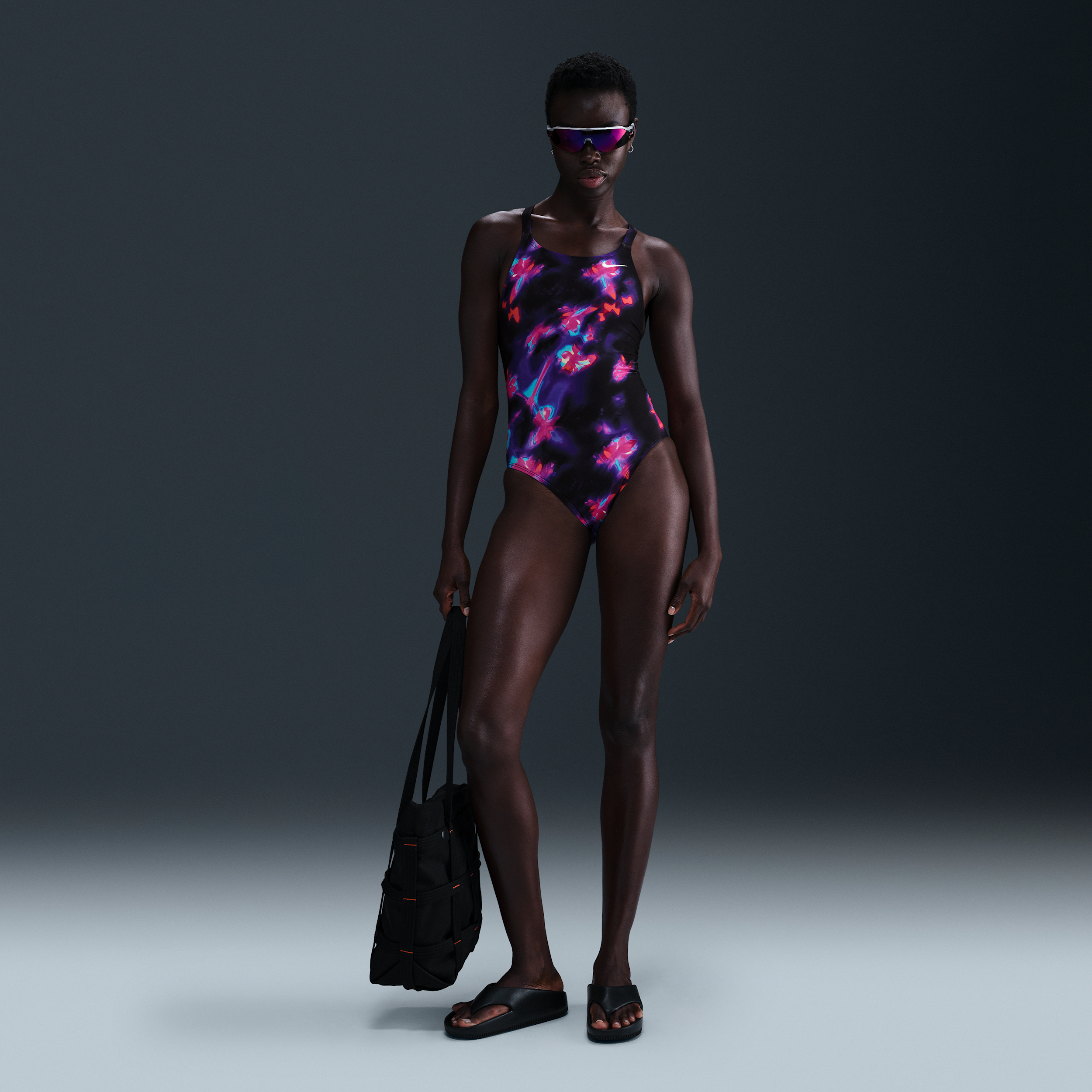 Nike Women's Swim Hydrastrong Fastback One-piece In Black