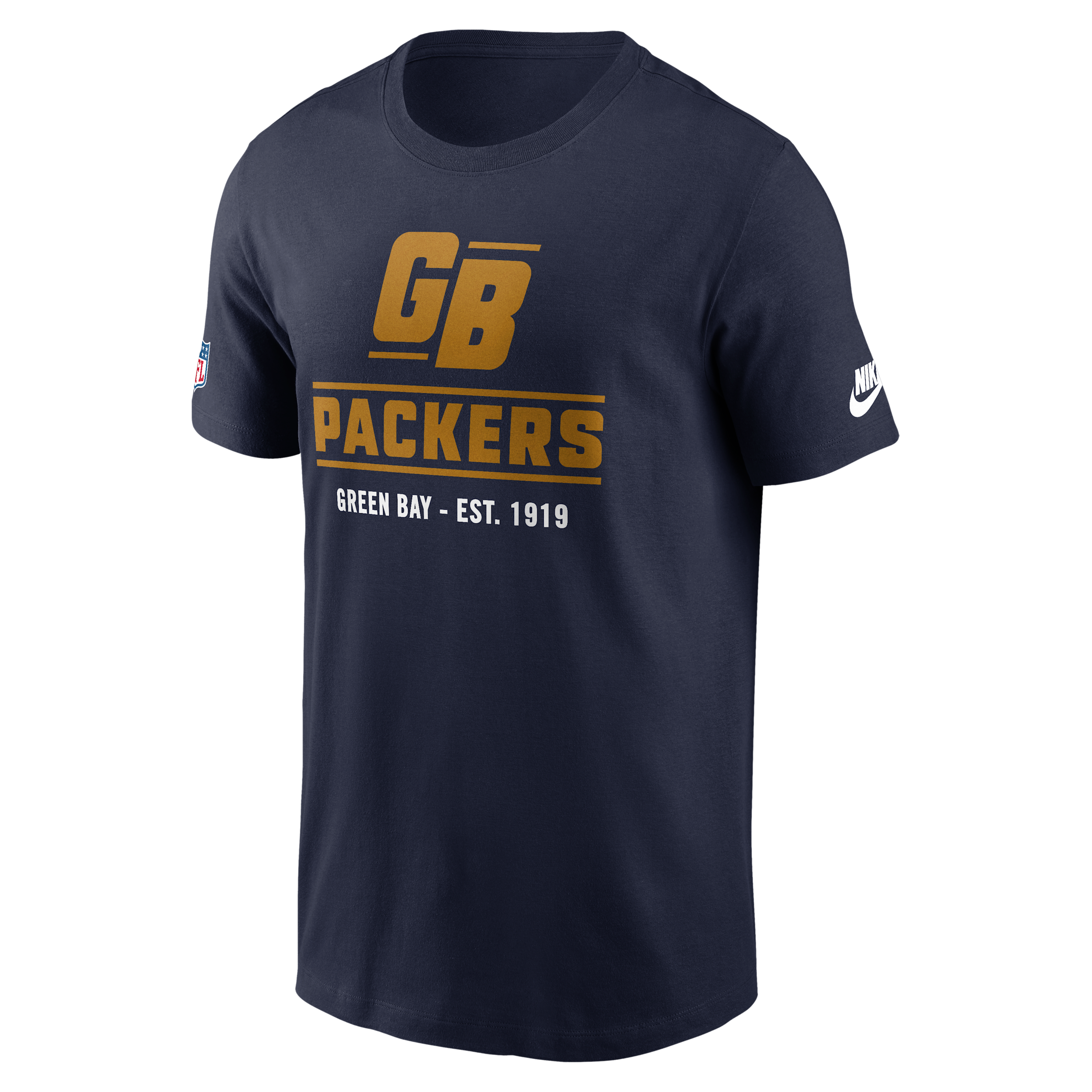 Green Bay Packers Essential Nike Men's Dri-FIT NFL Short-Sleeve T-Shirt in Blue | 02ET41SQ7T-TC1