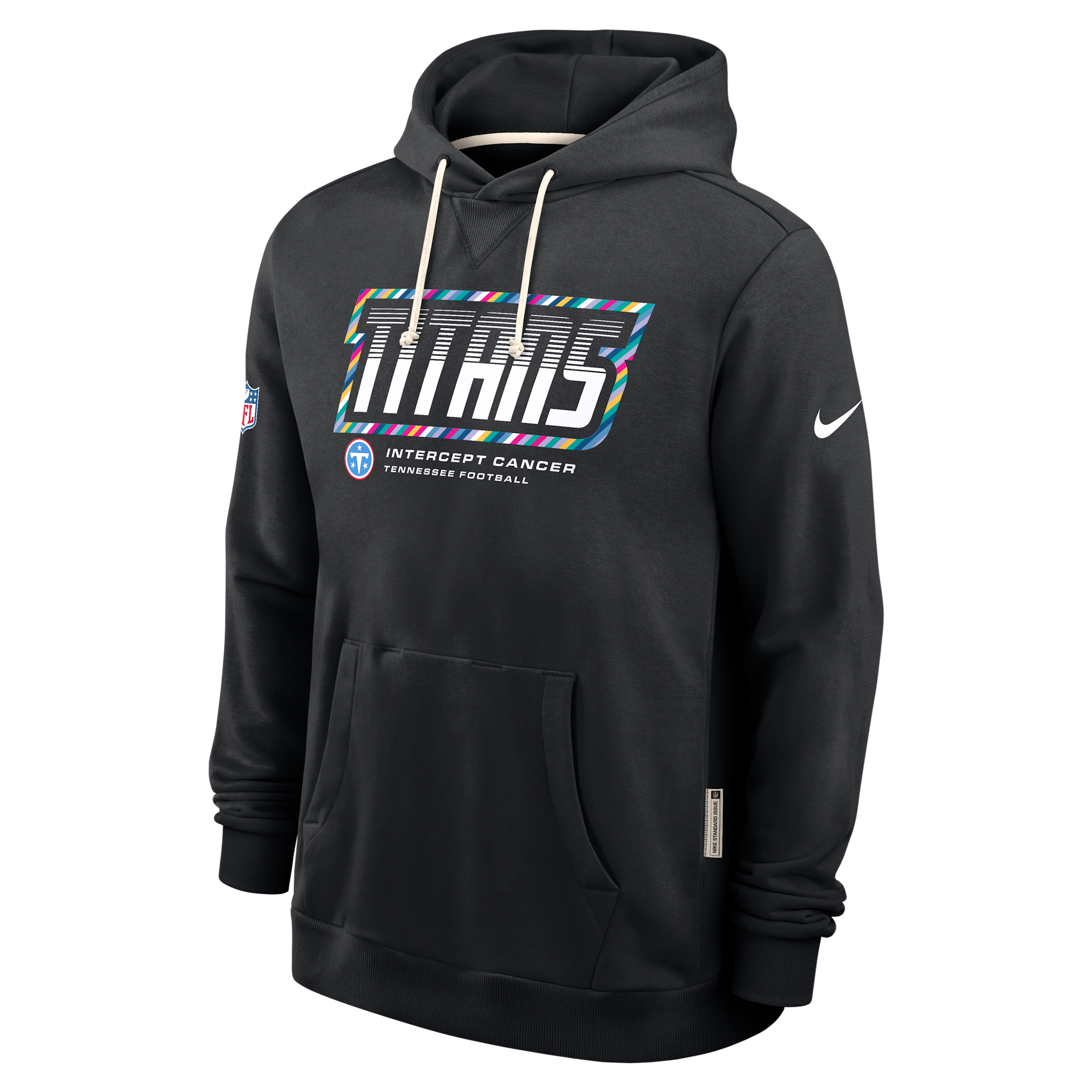 Tennessee Titans Crucial Catch Sideline Standard Issue Nike Men's Dri-FIT NFL Pullover Hoodie in Black | 03AZ00AZV1-F9R