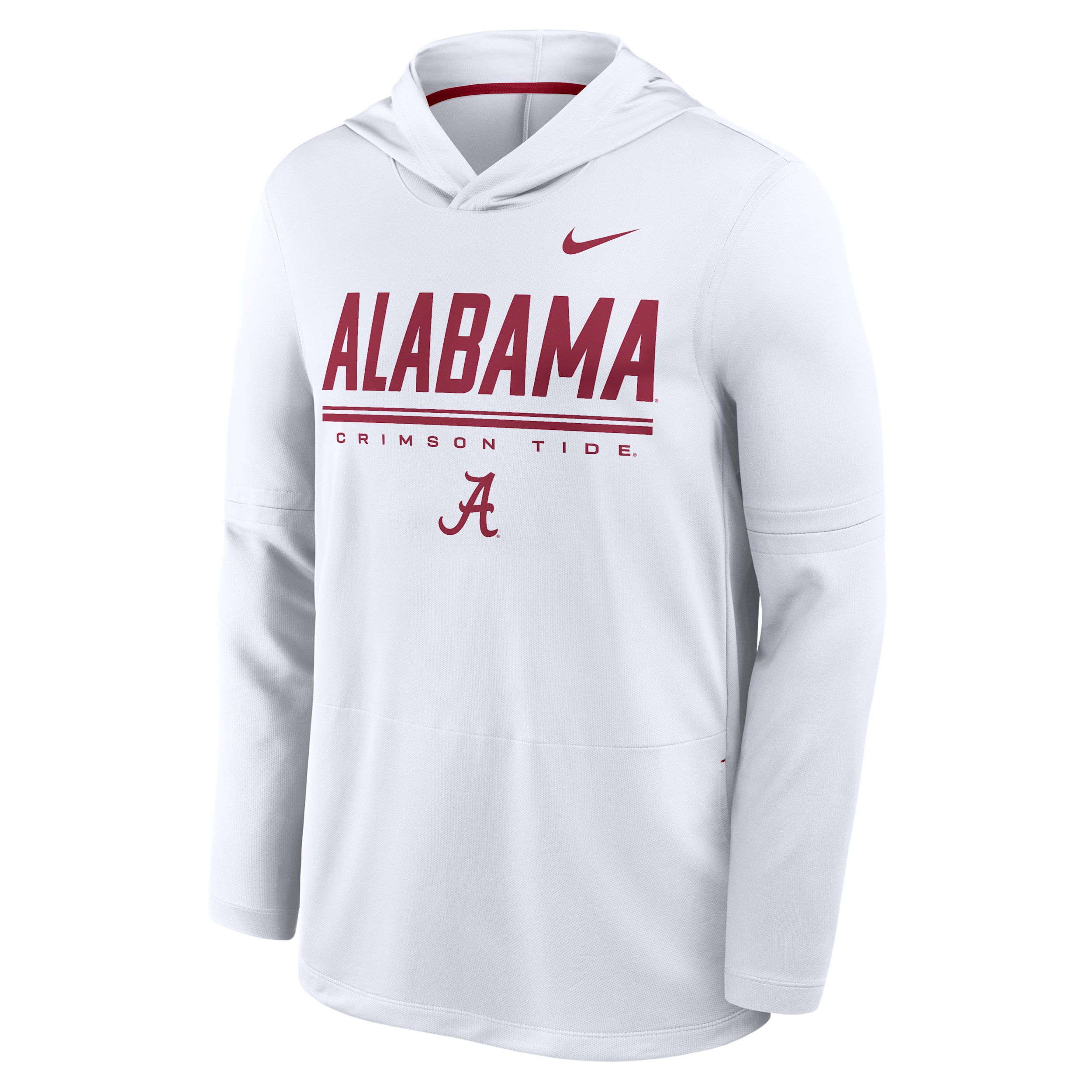 Nike Men's White Alabama Crimson Tide 2026 Sideline Lightweight Long Sleeve Hooded Dri-fit T-Shirt - White