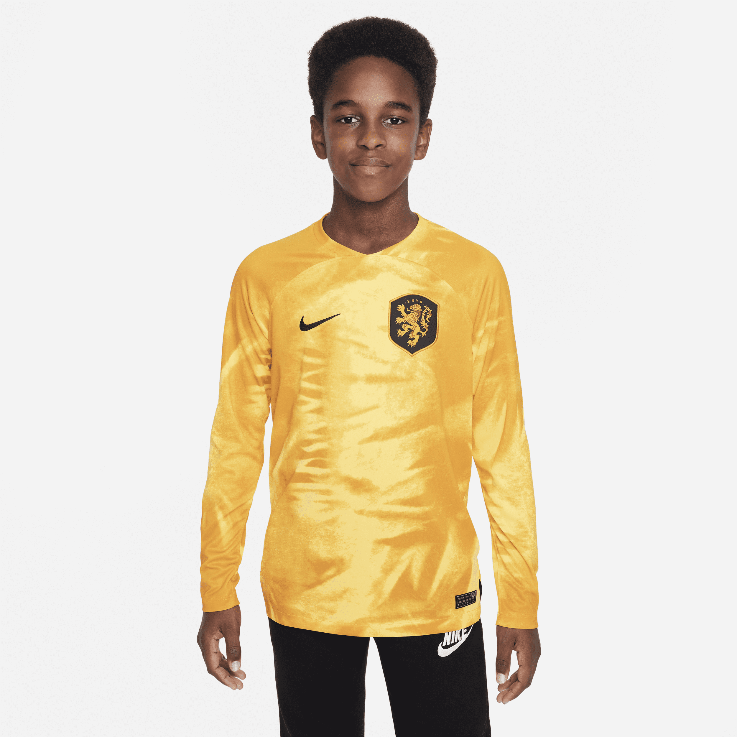 Nike Netherlands 2022/23 Stadium Home Big Kids'  Dri-fit Long-sleeve Soccer Jersey In Orange