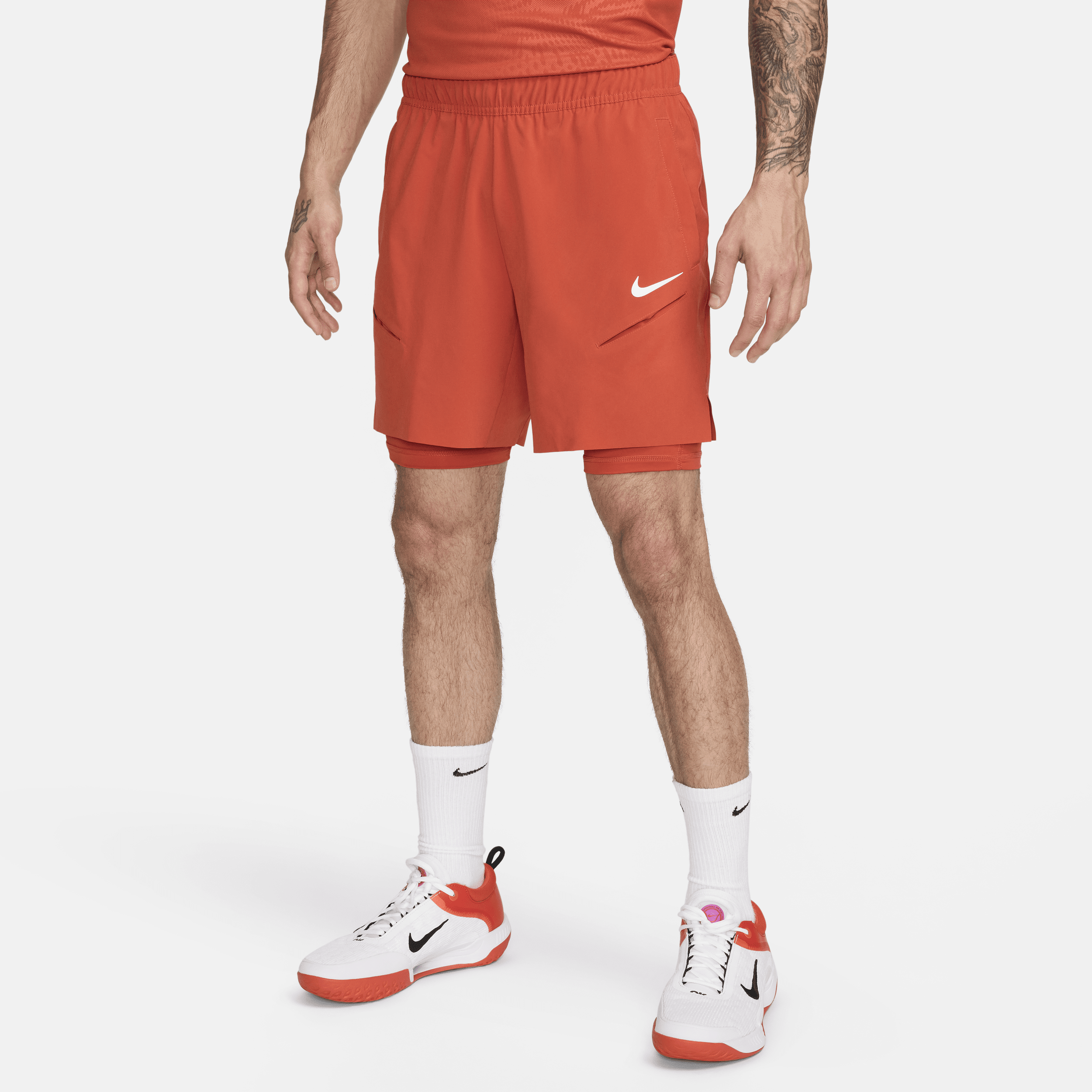 Shop Nike Men's Court Slam Dri-fit Tennis Shorts In Orange