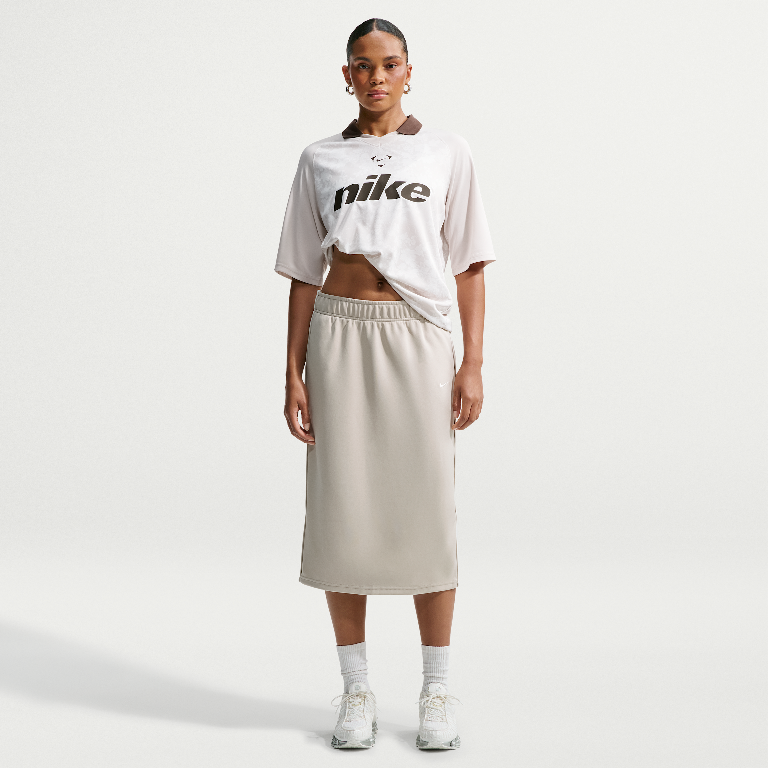 Women's Nike Sportswear Loose Midi Track Skirt in Brown | IO3378-236