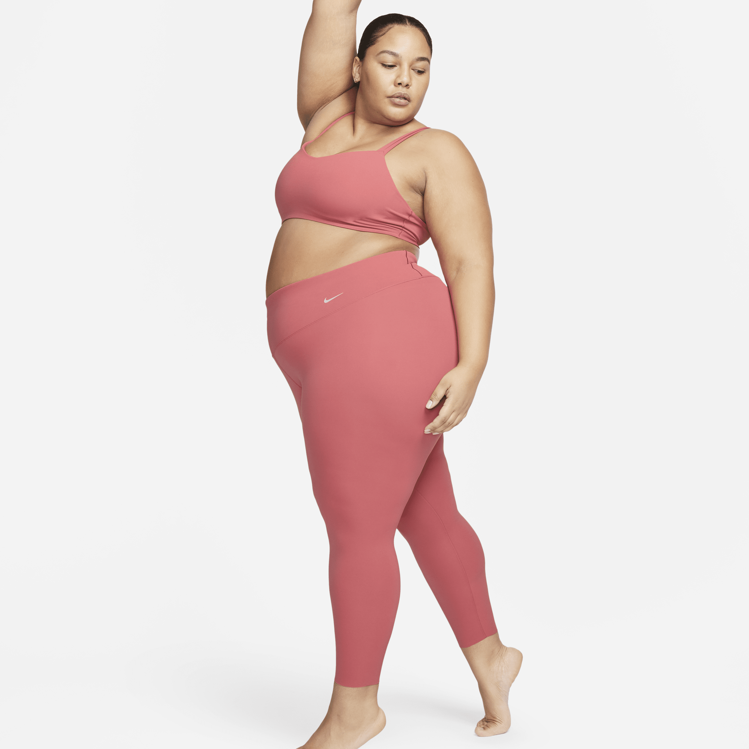 Nike Women's Zenvy Gentle-support High-waisted 7/8 Leggings (plus Size) In Red