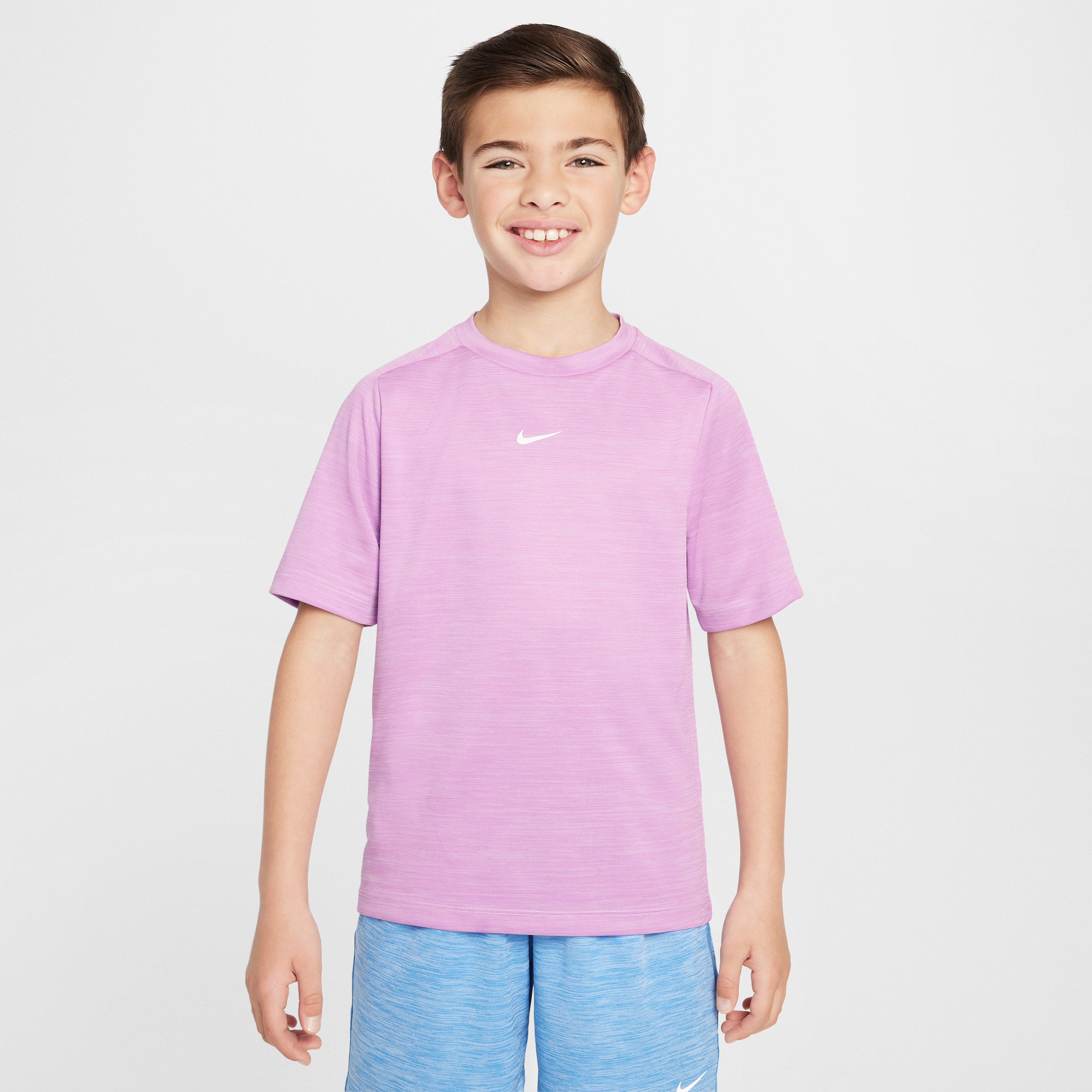Nike Multi Big Kids' Dri-fit Short-sleeve Top In Purple