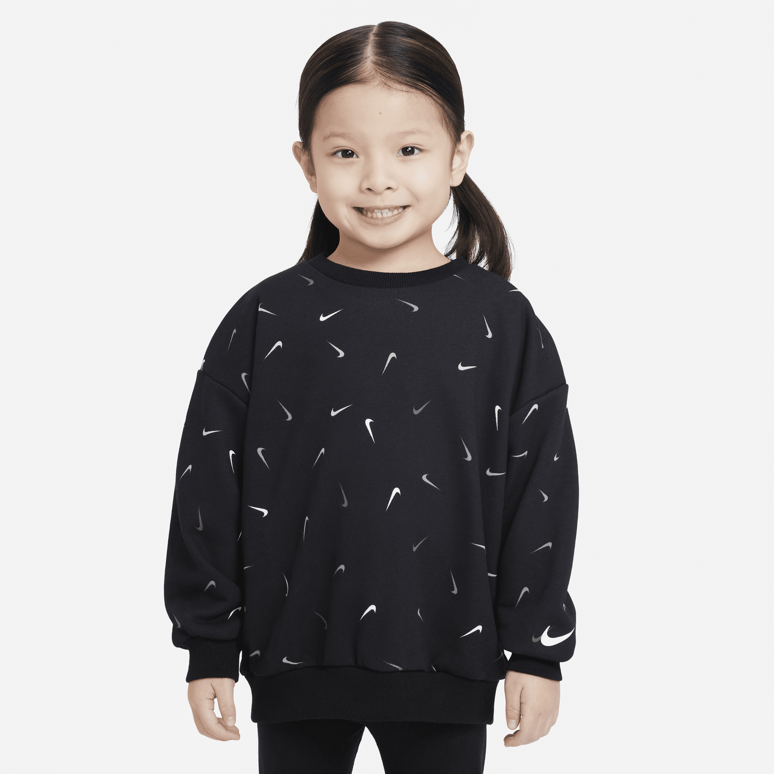 Shop Nike Snack Pack Icon Crew Toddler Top In Black