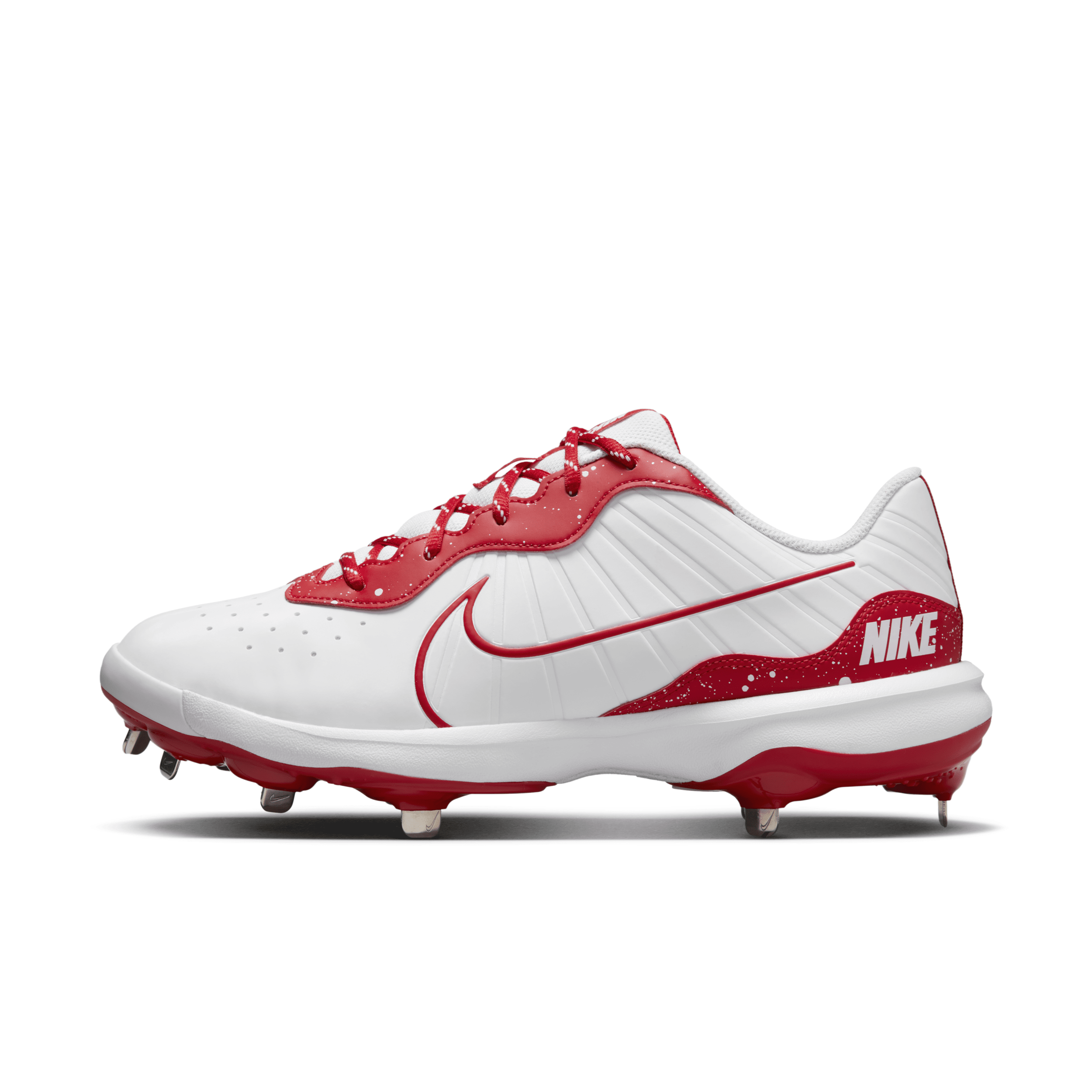 Nike Men's Alpha Huarache Varsity 4 Low Baseball Cleats In White