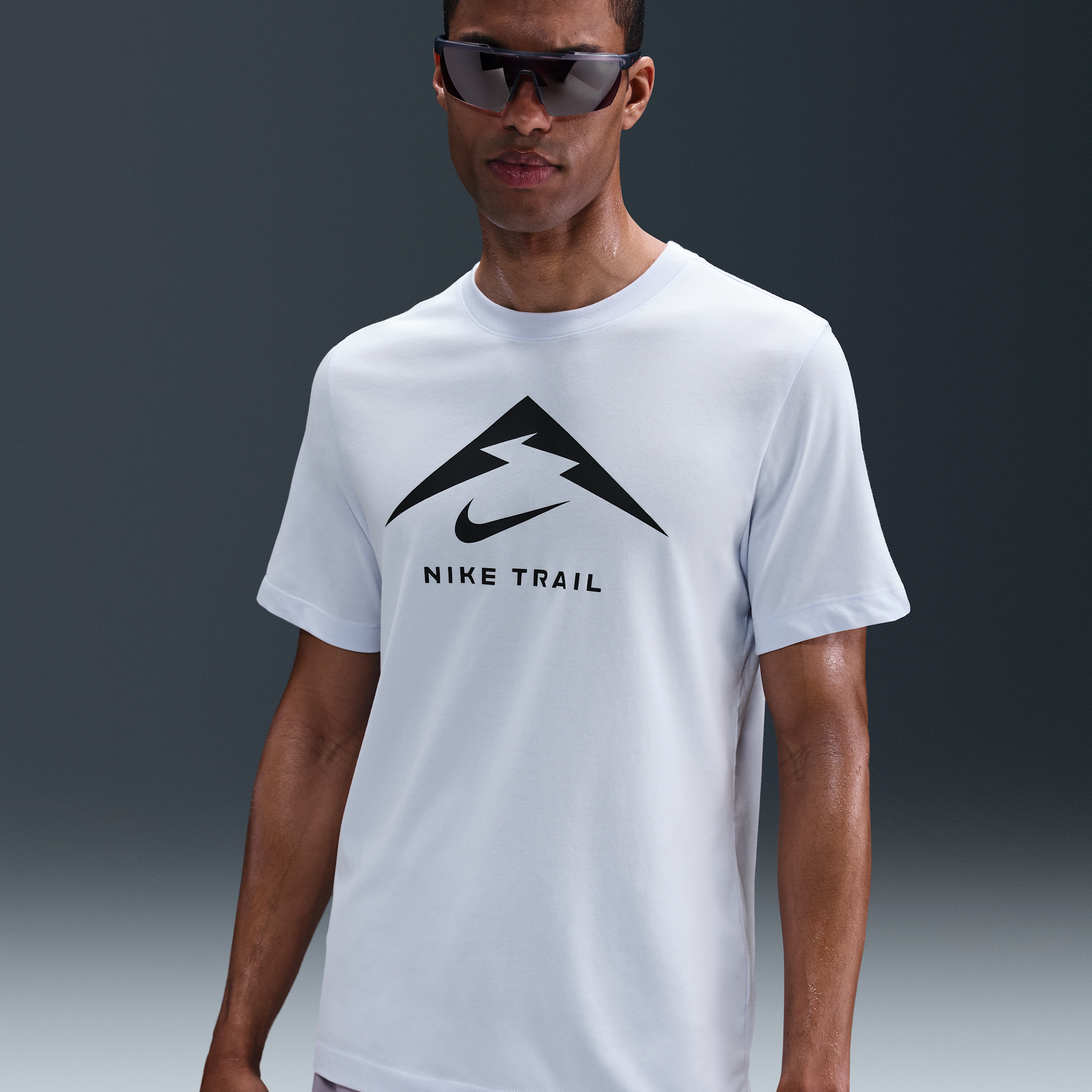 Nike Men's Dri-fit Trail Running T-shirt In Grey