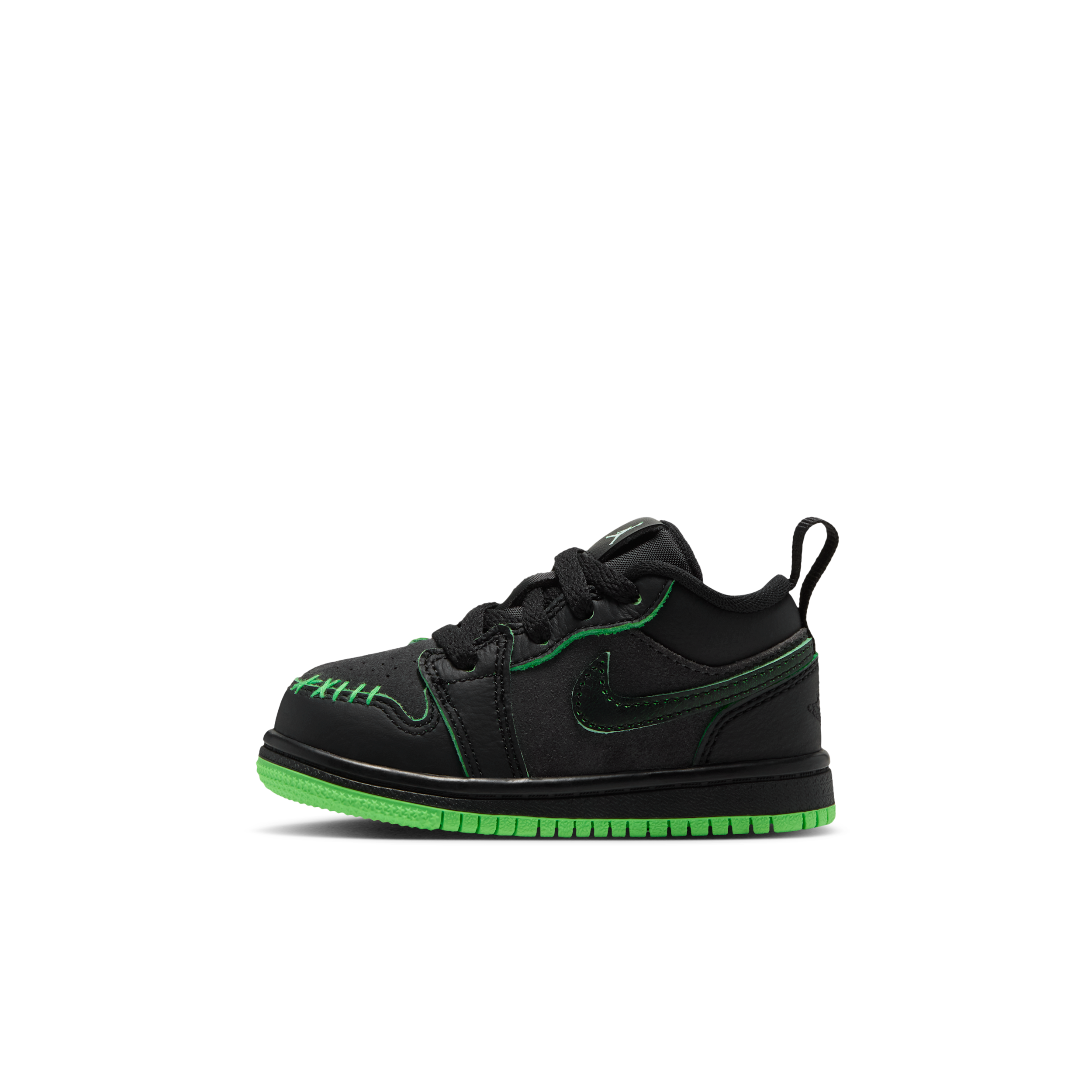 Boys Jordan AJ 1 Low SE - Boys' Toddler Shoes Black/Green/Grey Size 04.0