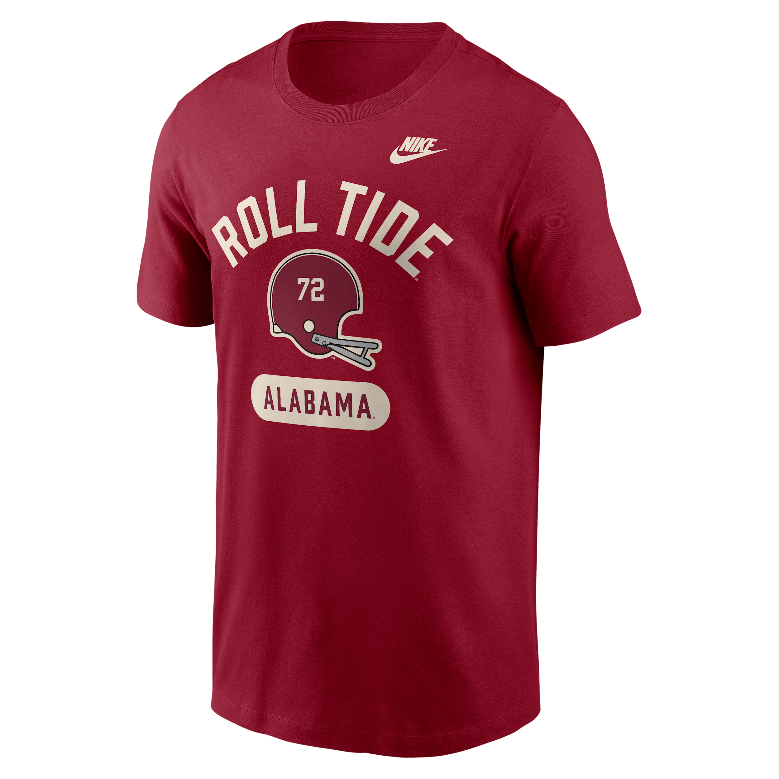 Alabama Legacy Arch Helmet Nike Men's College T-Shirt in Red | N19969WABV-FMQ