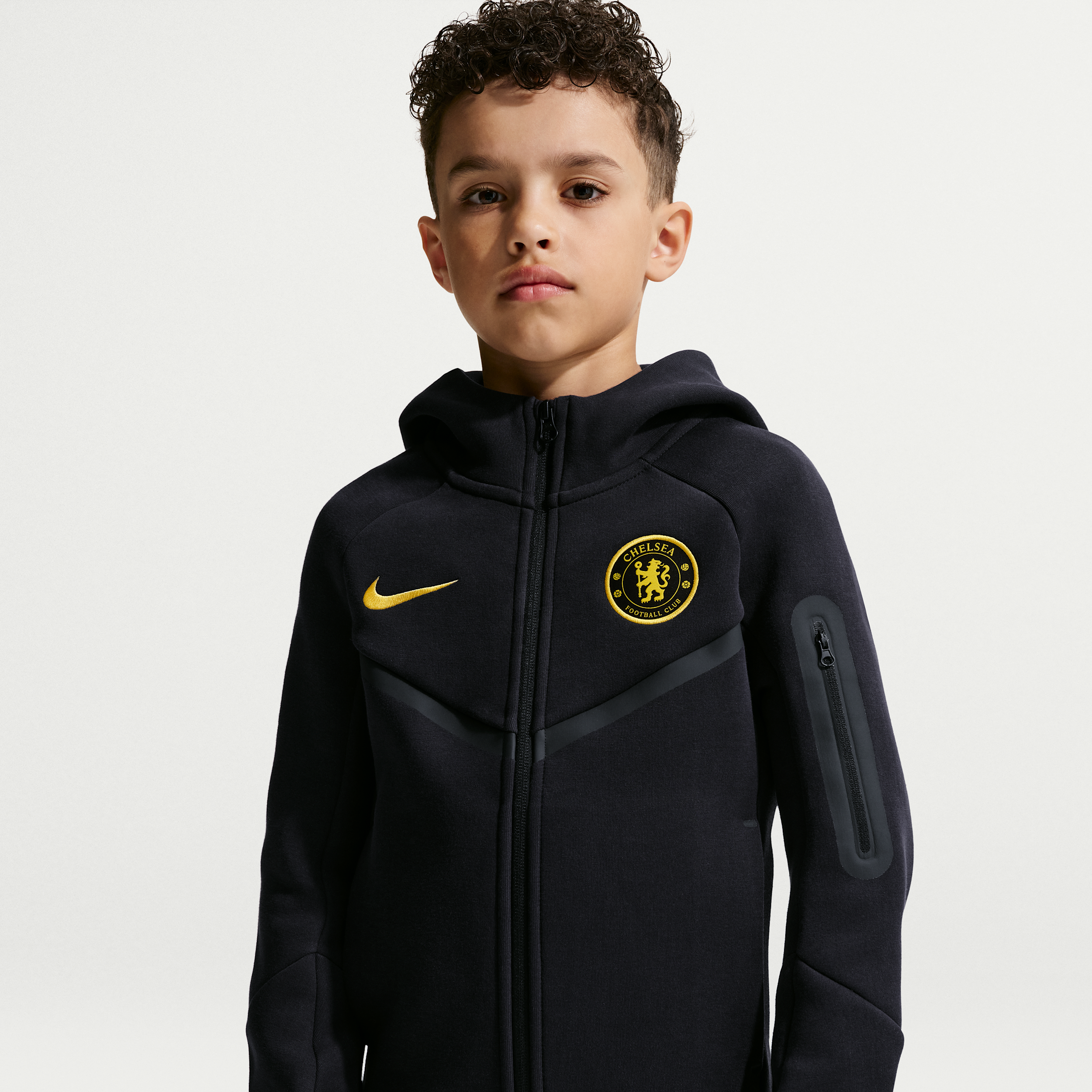 Chelsea FC Tech Fleece Big Kids' (Boys') Nike Soccer Full-Zip Hoodie in Blue | II3727-426
