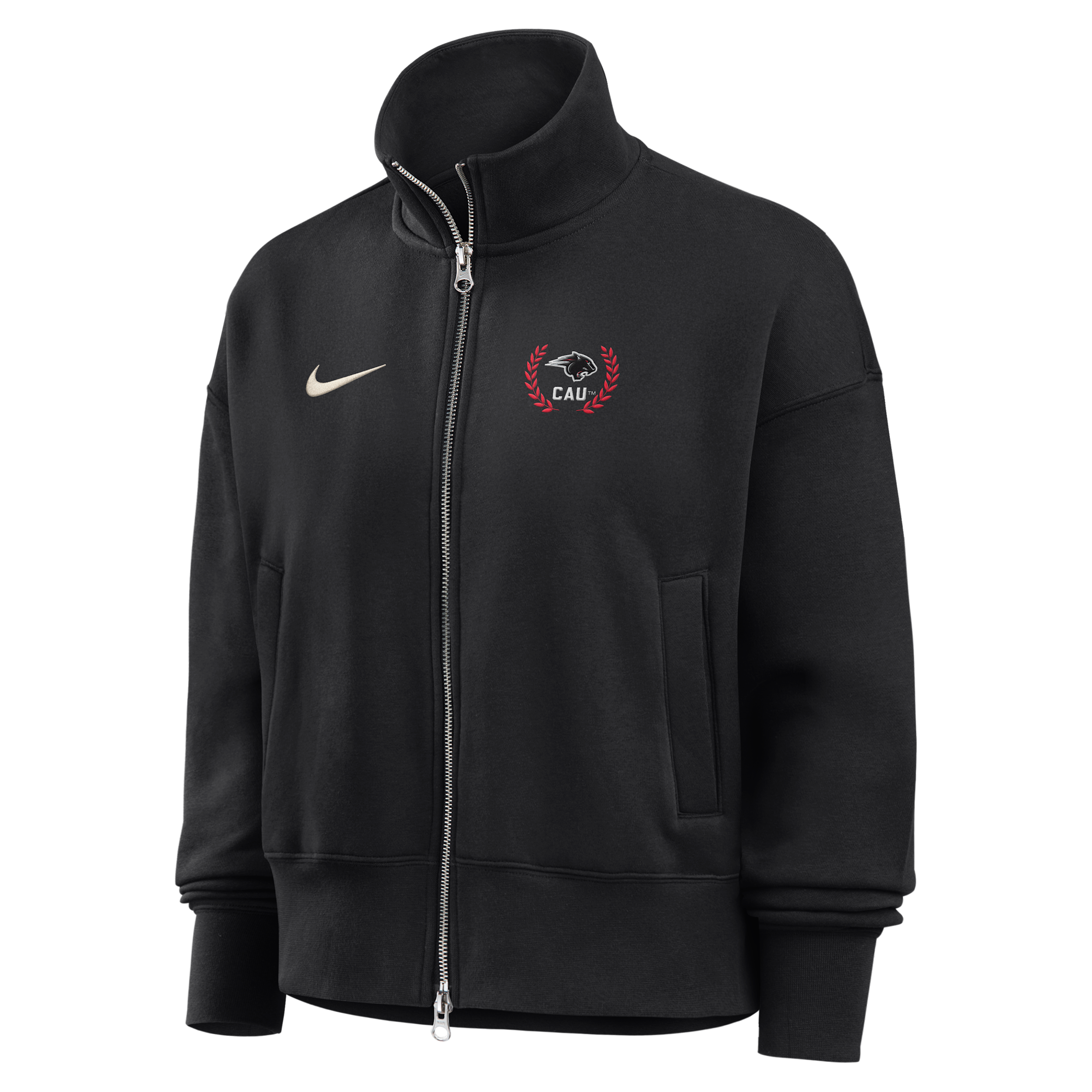Nike Women's College (Clark Atlanta University) Nike Women's Phoenix Fleece Track Jacket in Black | ZW052NCLAU26-BLK