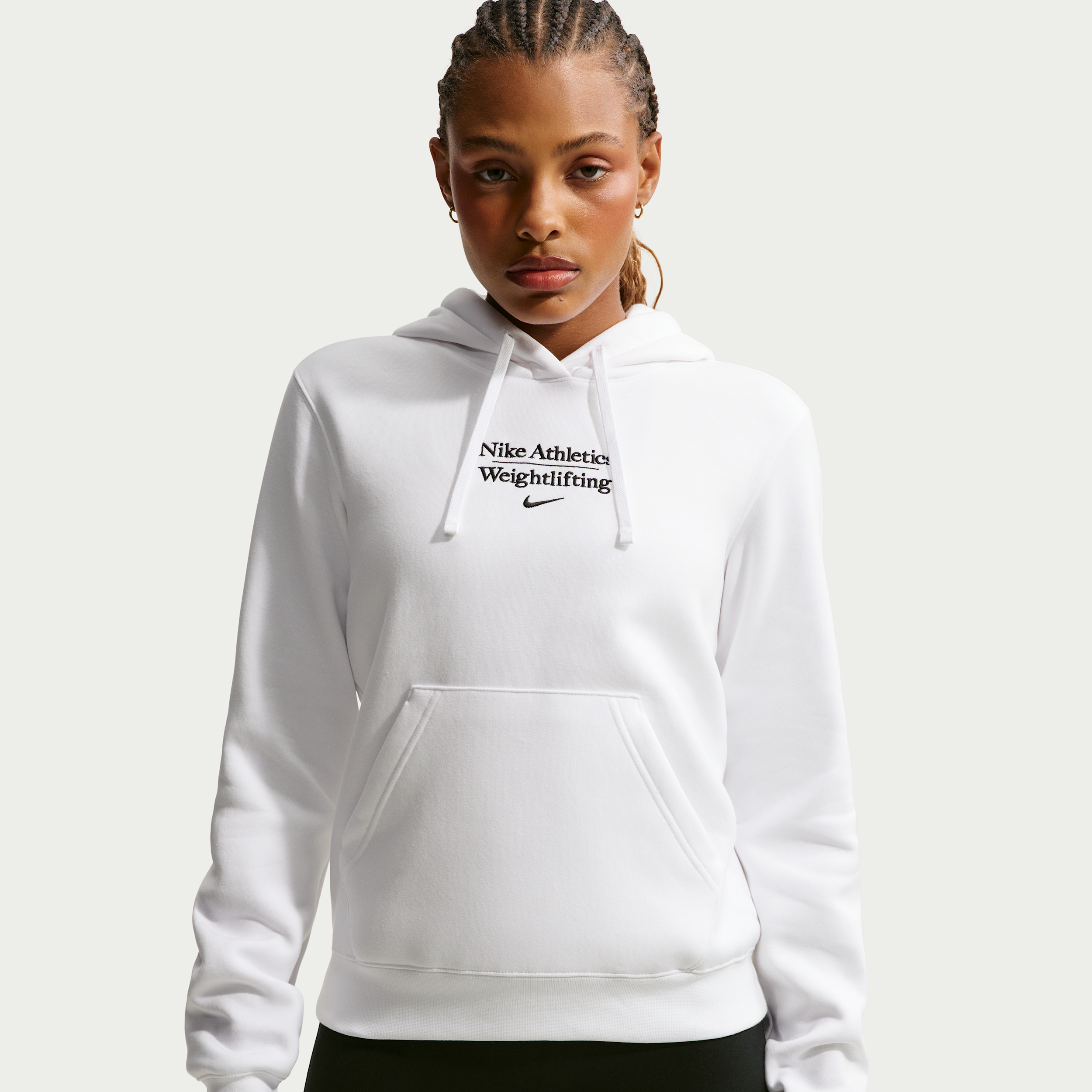 Nike Women's Weightlifting Pullover Hoodie in White | APS552NAWL-WHT