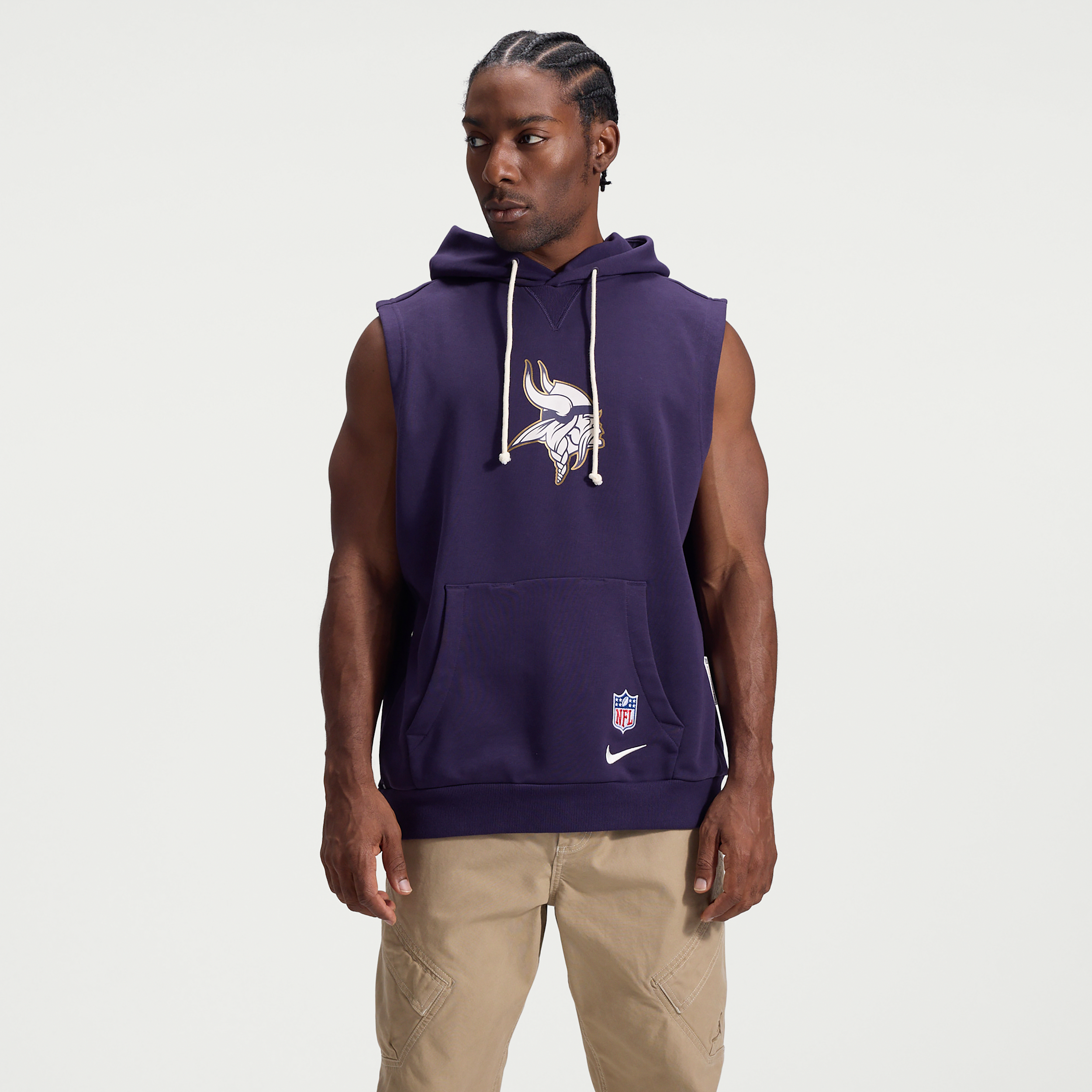 Minnesota Vikings Rivalries Collection Sideline Nike Men's Dri-FIT NFL Sleeveless Pullover Hoodie in Purple | 03B456W9M-Y7G