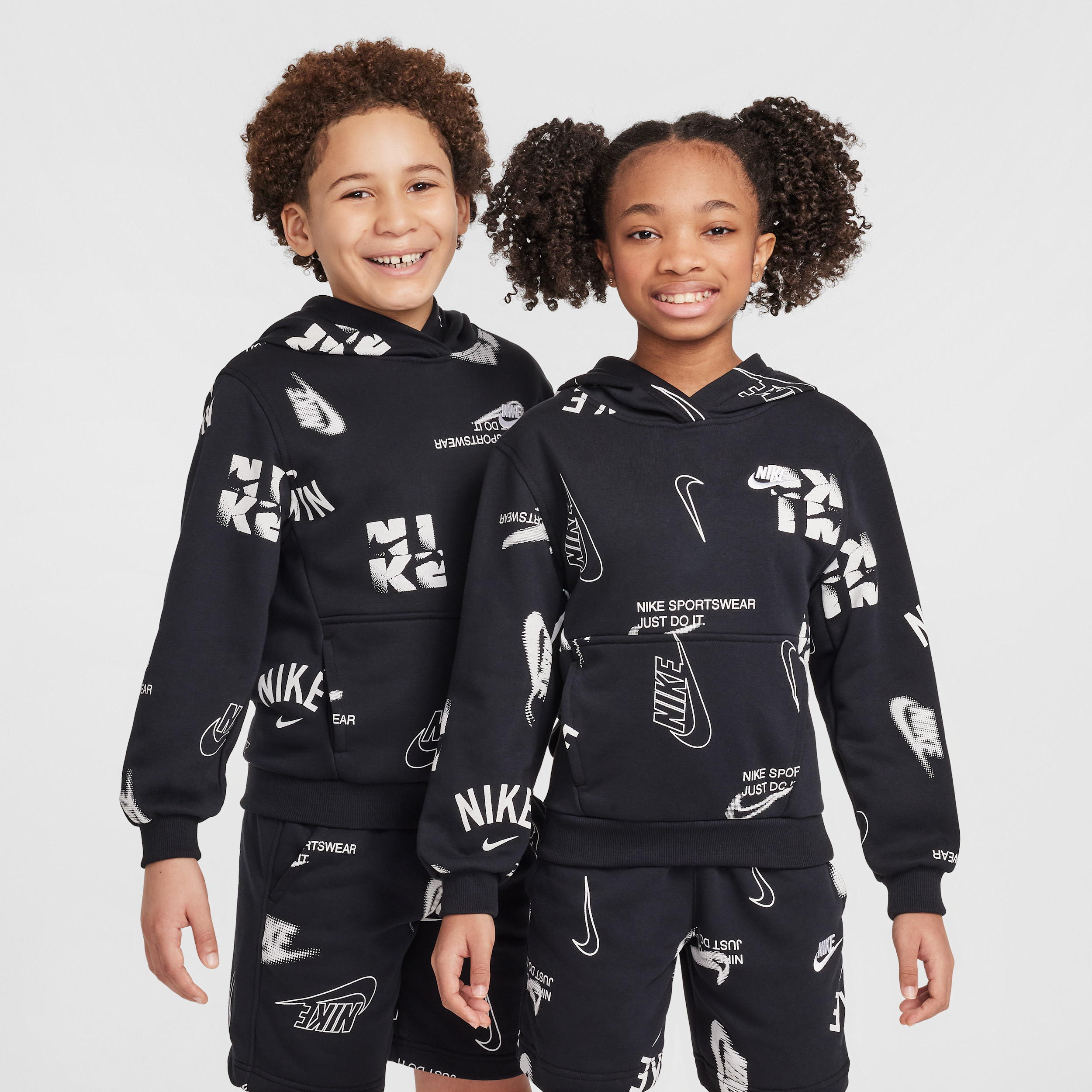 Nike Sportswear Club Big Kids' French Terry Hoodie In Black
