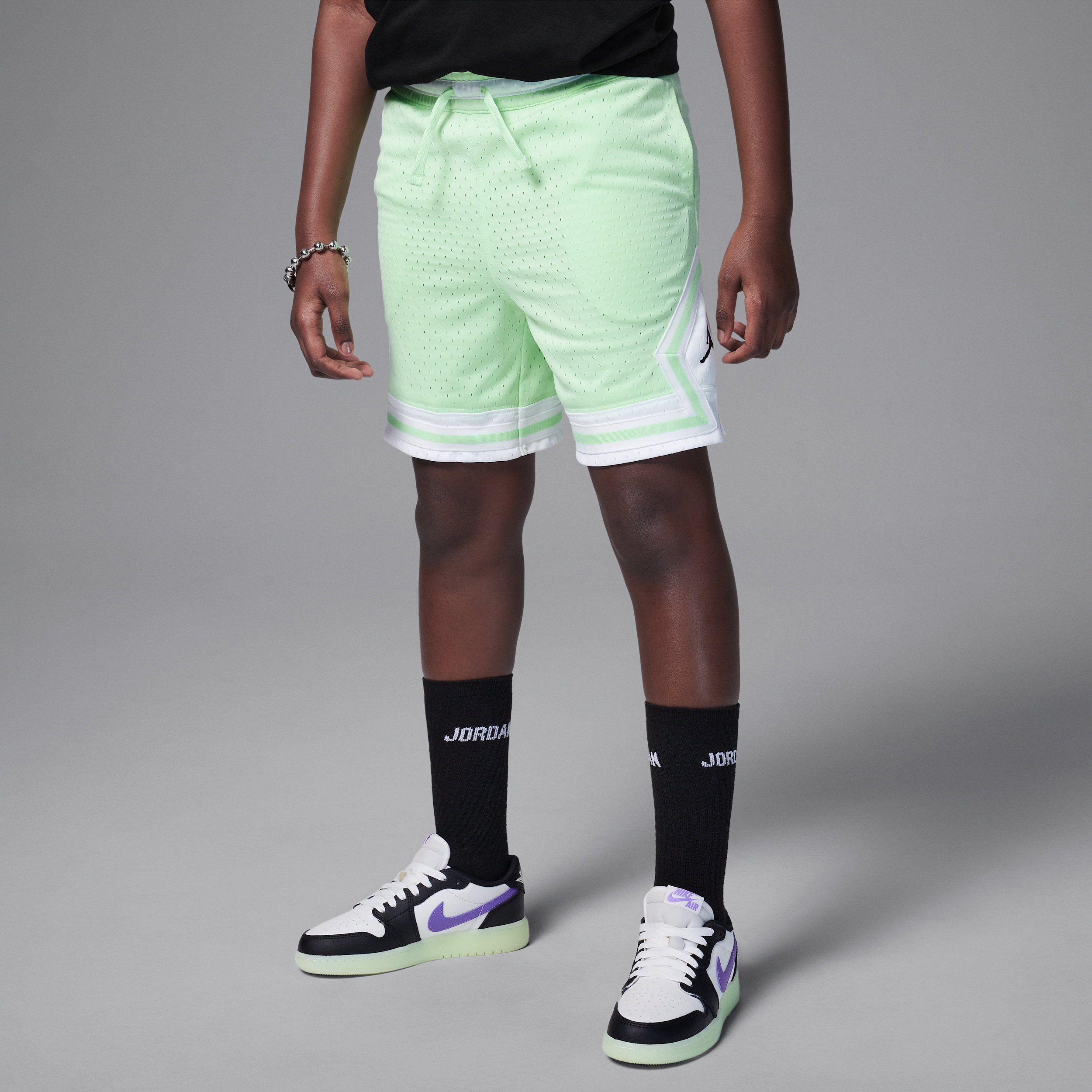 Jordan Dri-fit Sport Little Kids' Diamond Shorts In Green