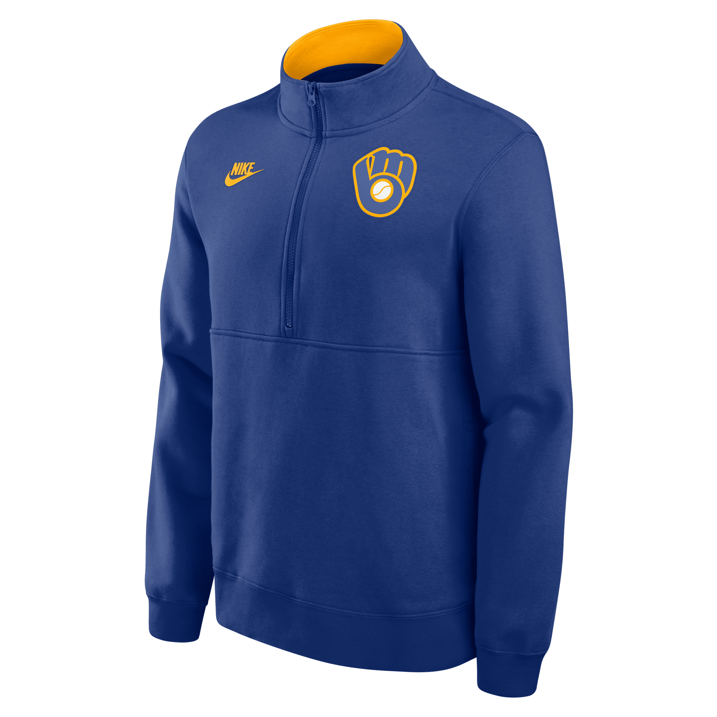 Nike Men's Royal Milwaukee Brewers Cooperstown Collection Fleece Half-zip Pullover Sweatshirt