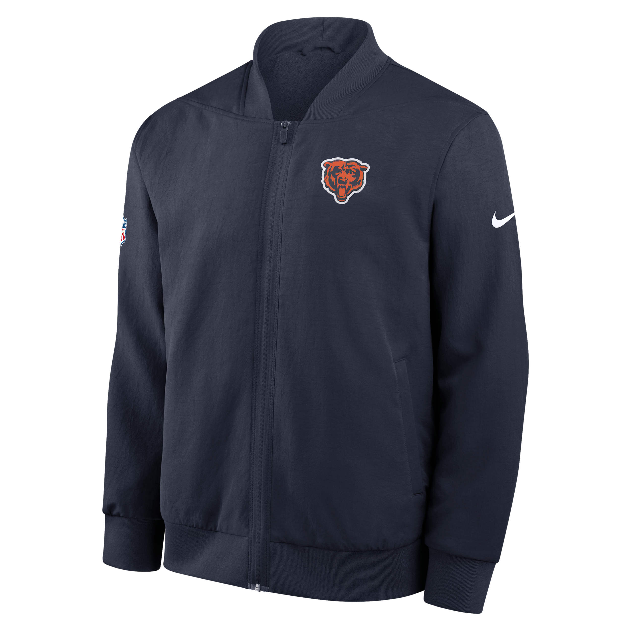 Chicago Bears Rivalries Collection Sideline Nike Men's NFL Full-Zip Bomber Jacket in Blue | 03AU41L7Q-2L7
